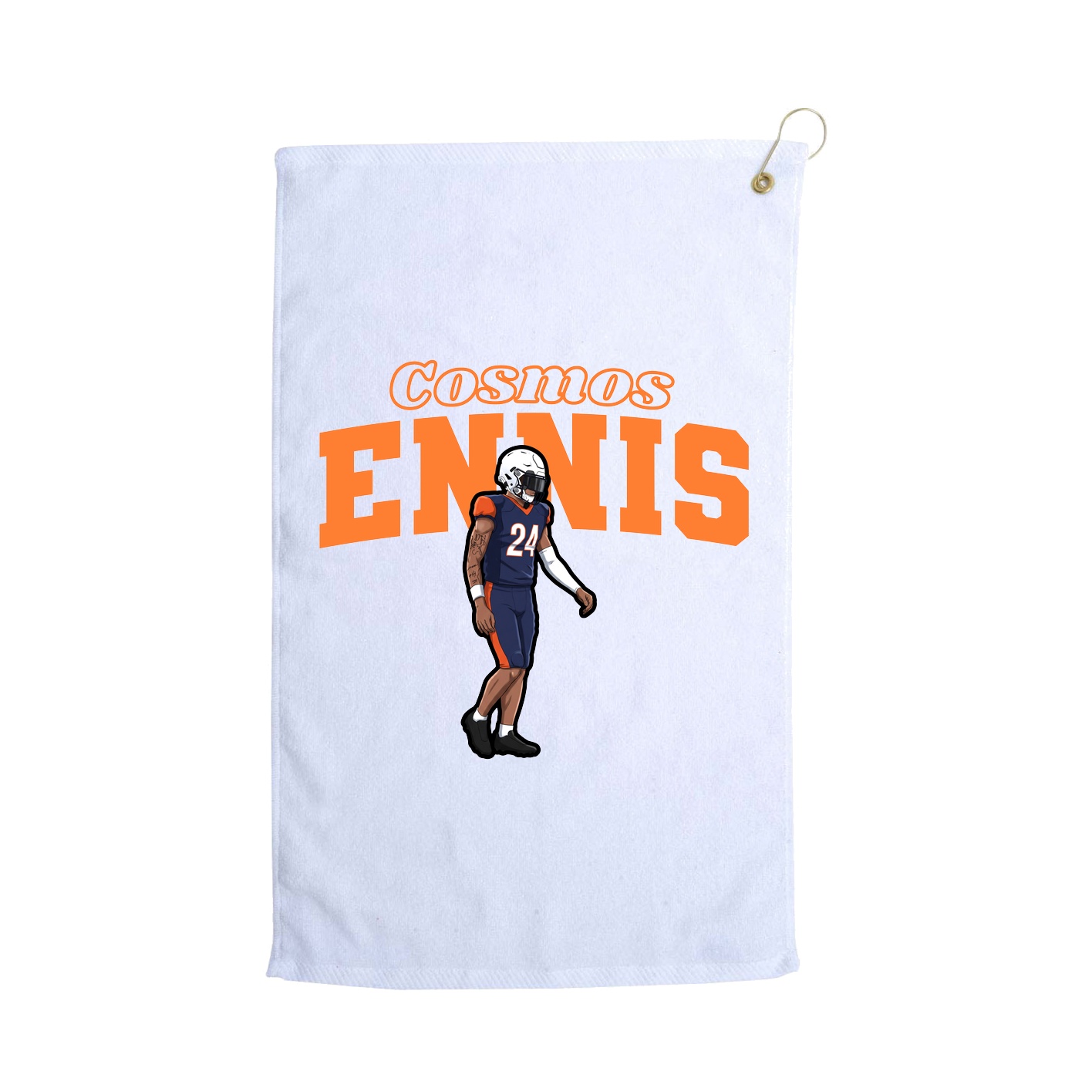 Golf Towel — Name Arch in White