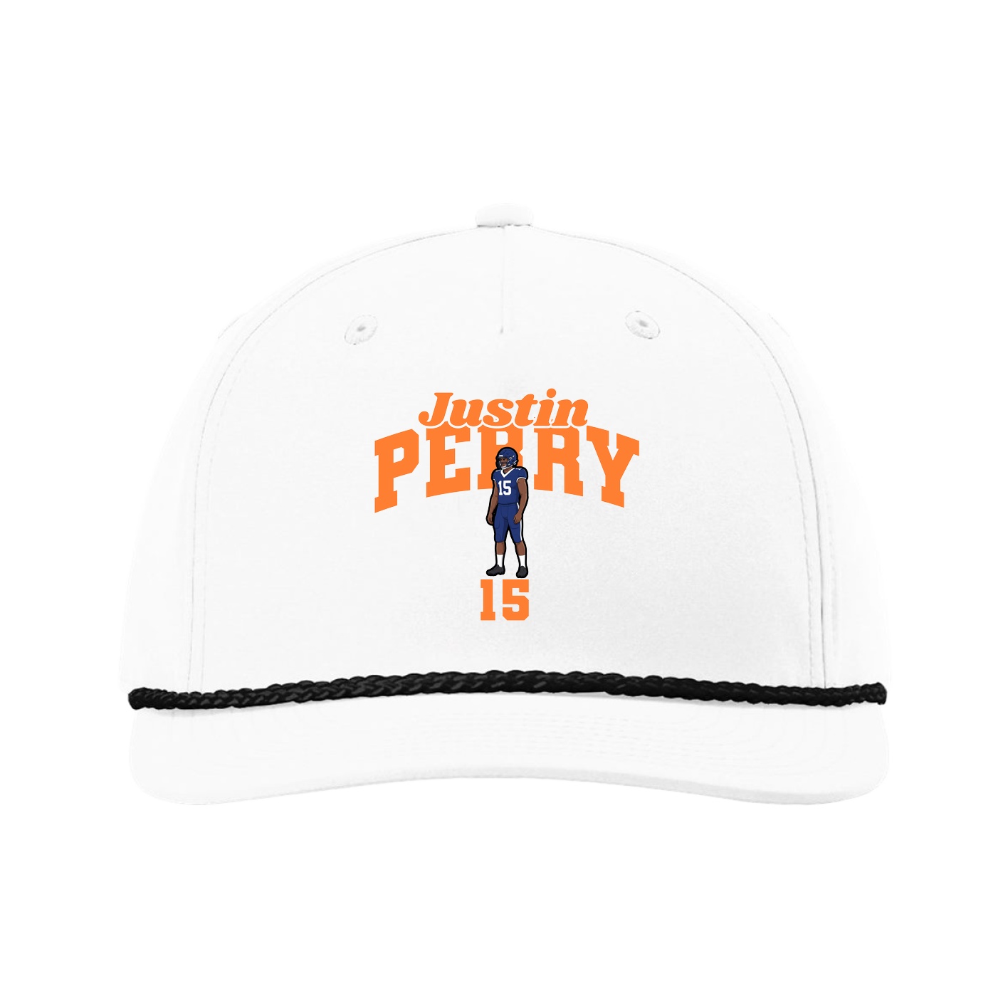 Five-Panel Classic Rope Cap — Signature Arch in White