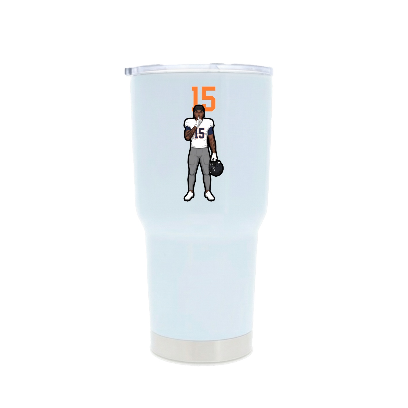 30oz Stainless Steel Tumbler — Number Top in White