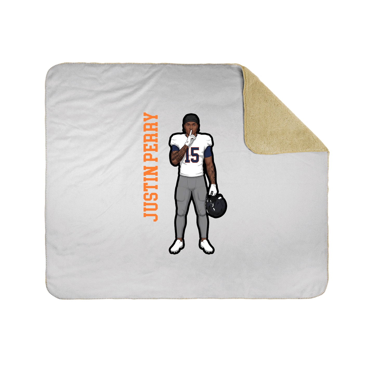 Throw Blanket — Name Vertical in White