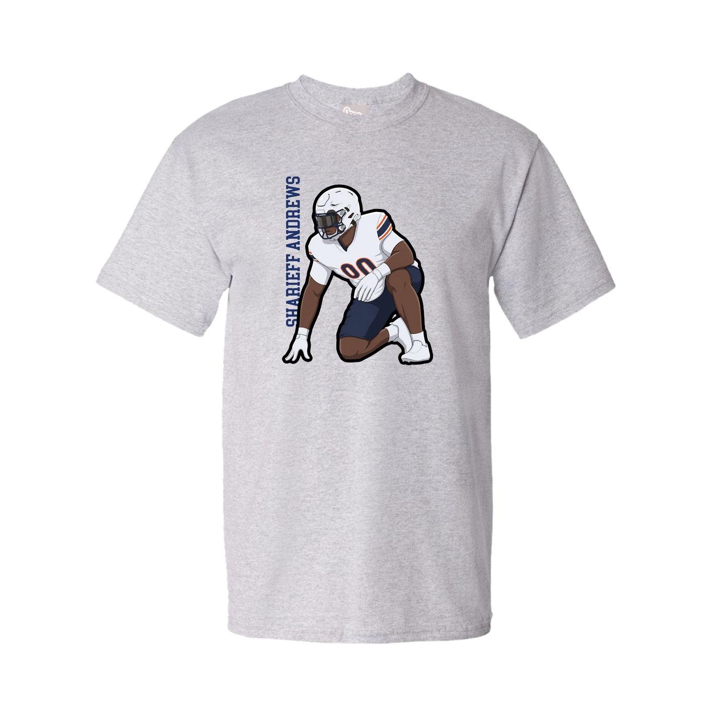 Youth Tee — Name Vertical in Grey