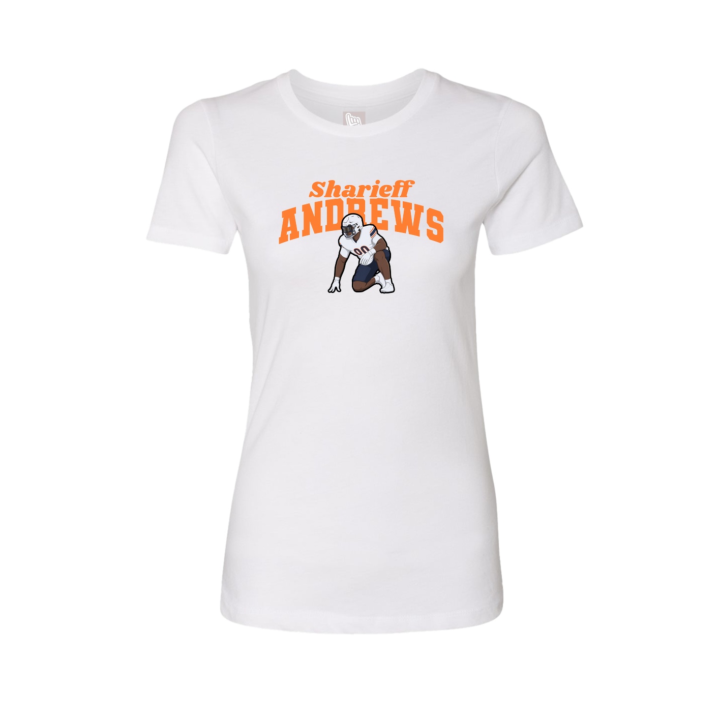 Fitted Women's Tee — Signature Arch in White