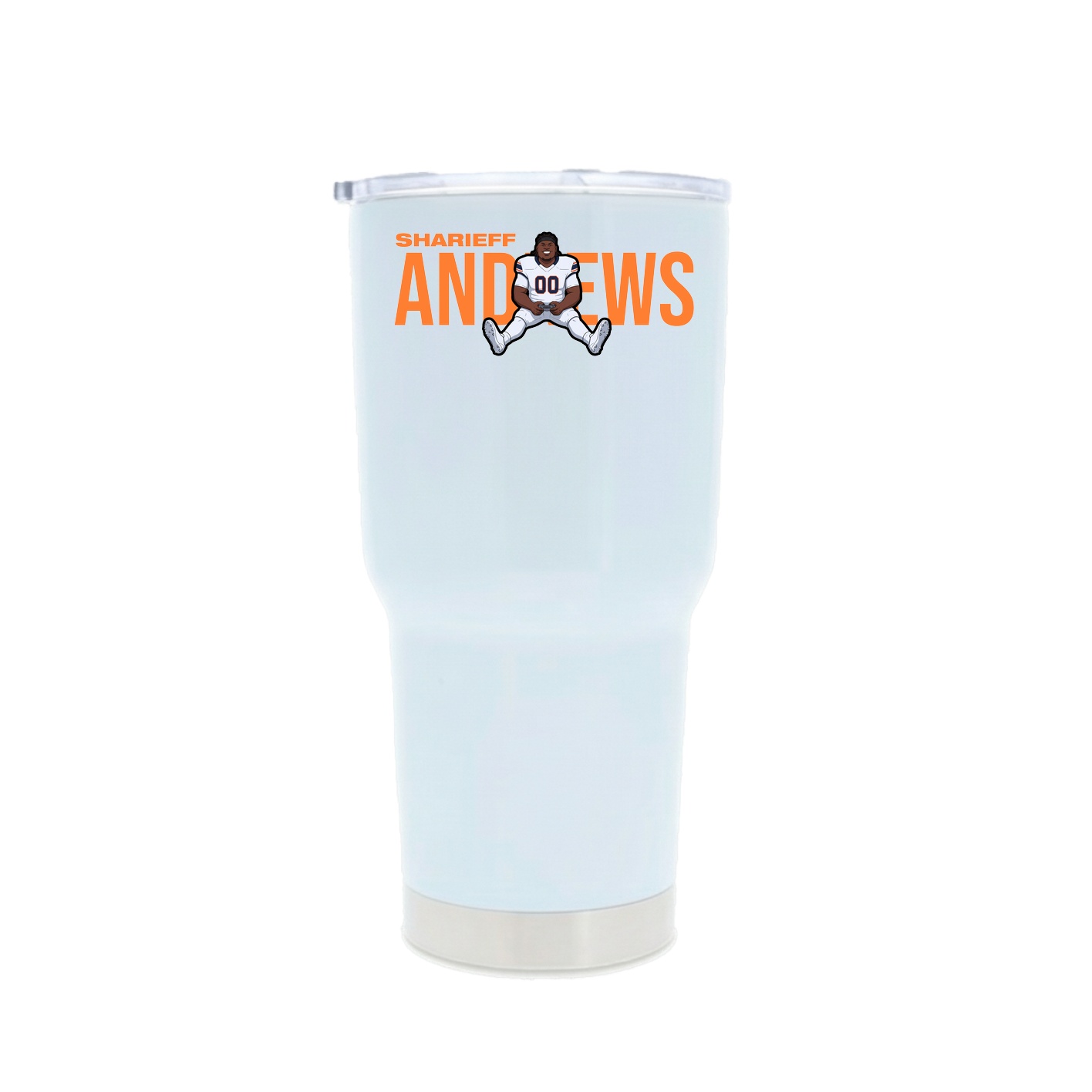 30oz Stainless Steel Tumbler — Player Name in White