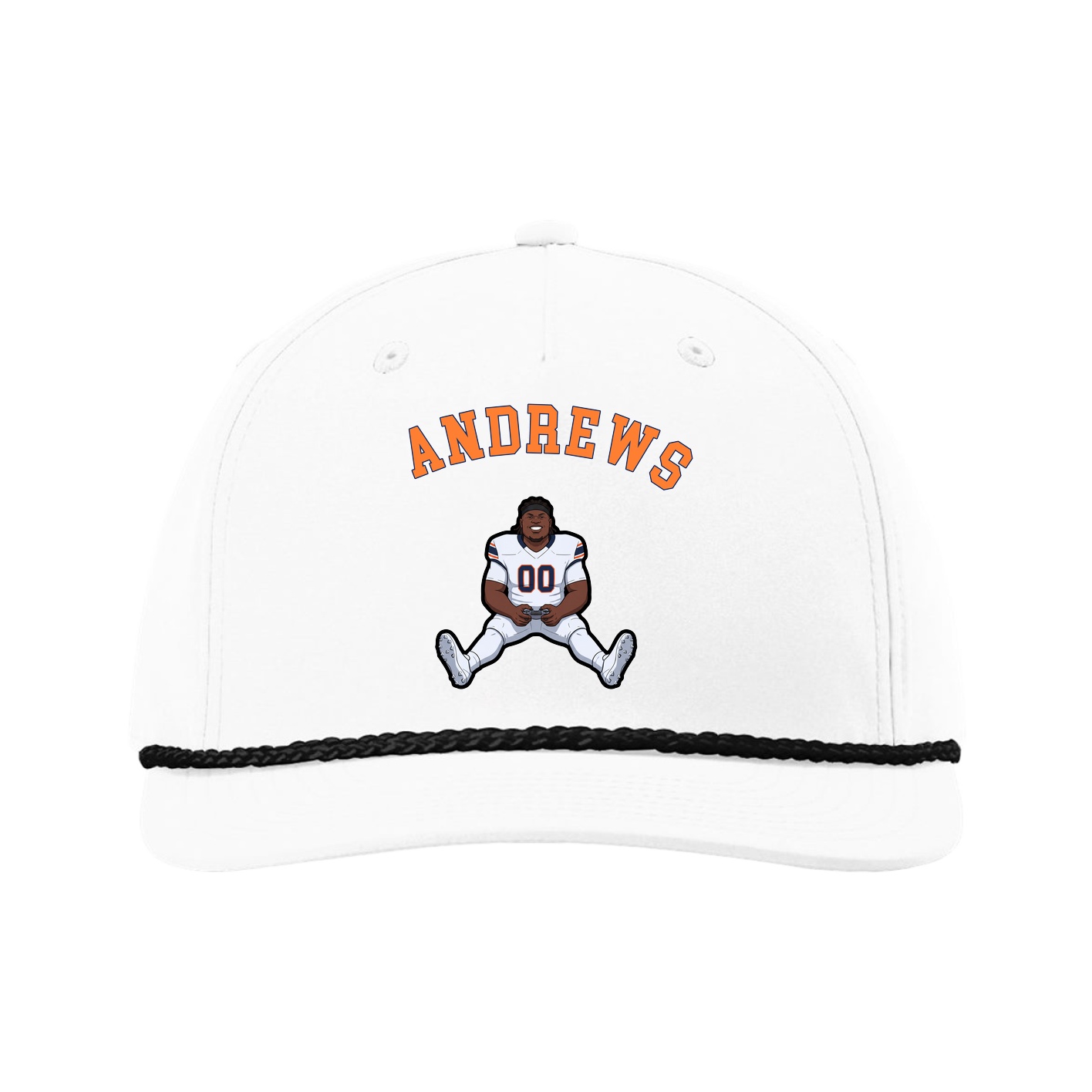 Five-Panel Classic Rope Cap — Shirsey Arch in White