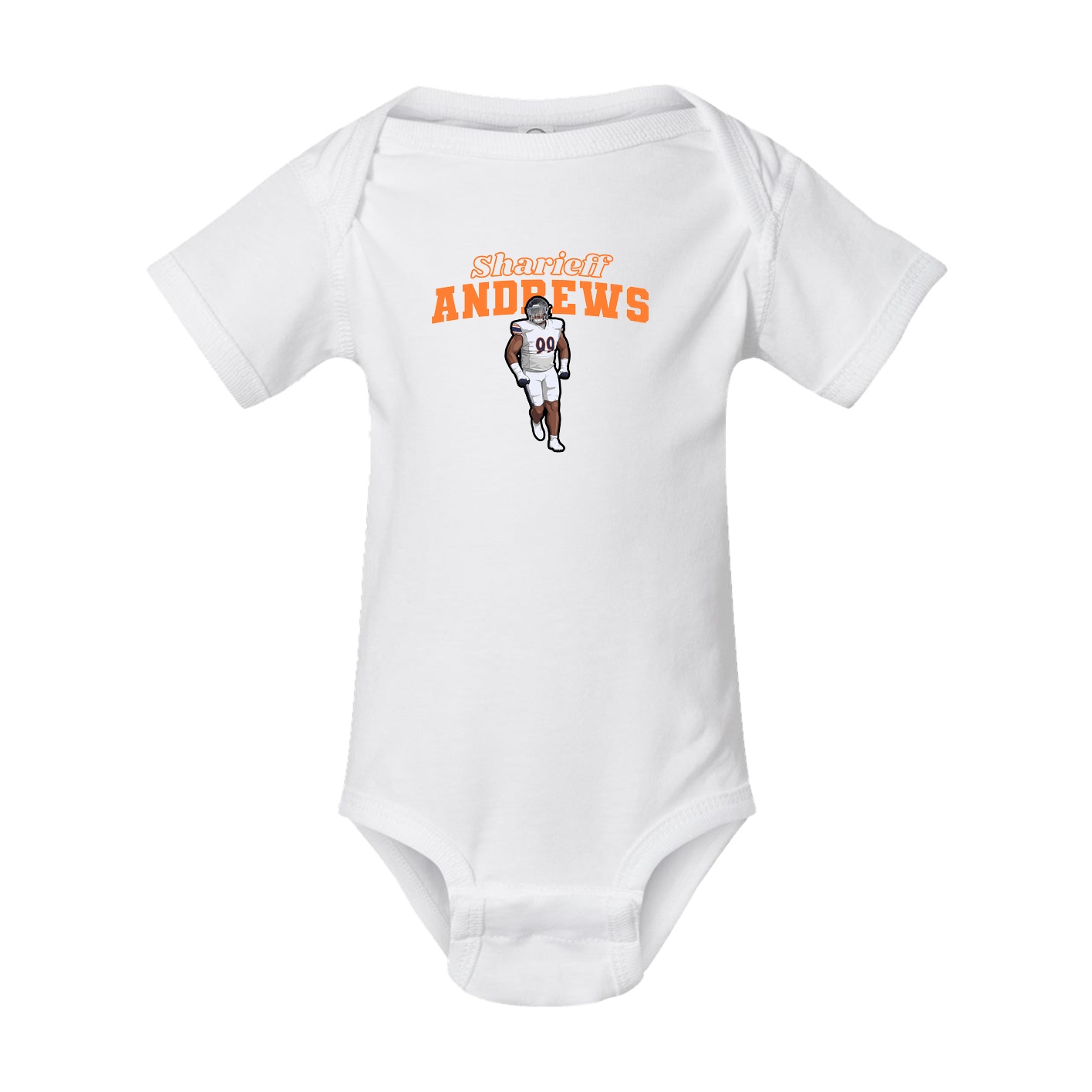Baby Onesie — Name Arch in White