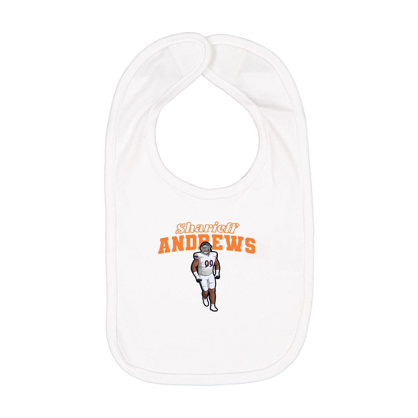 Infant Bib — Name Arch in White
