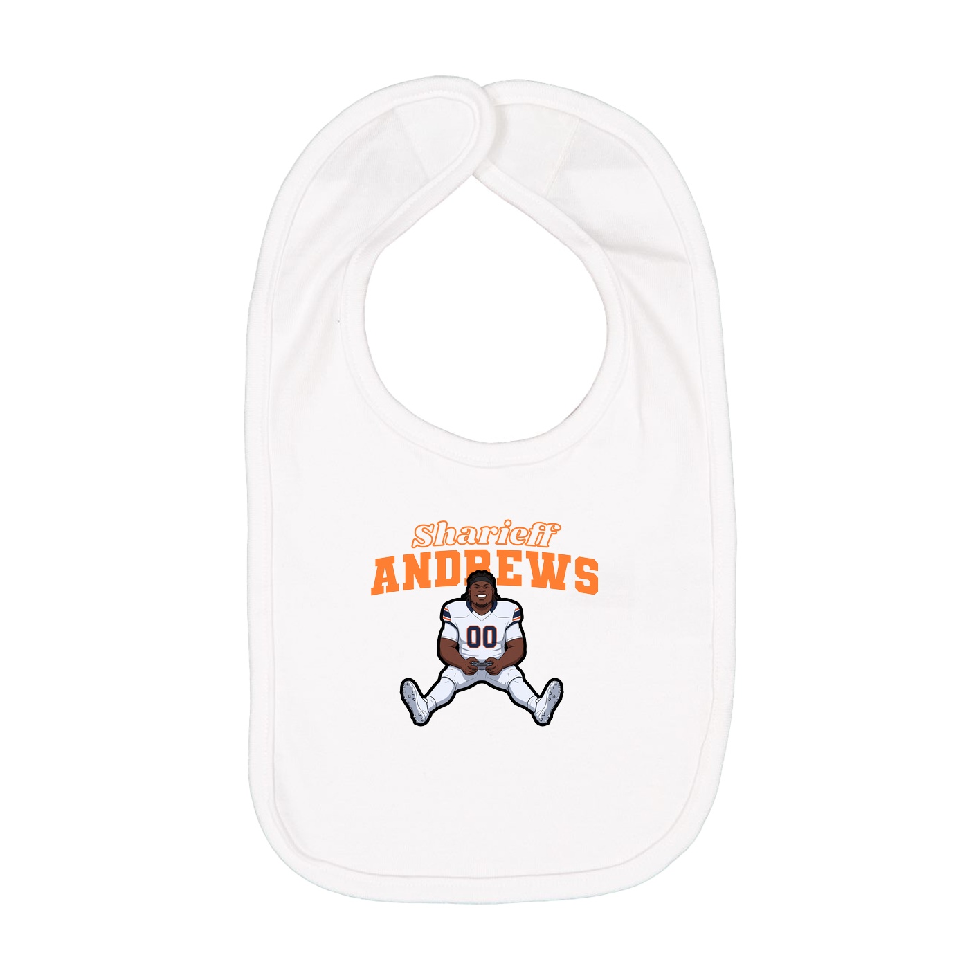 Infant Bib — Name Arch in White