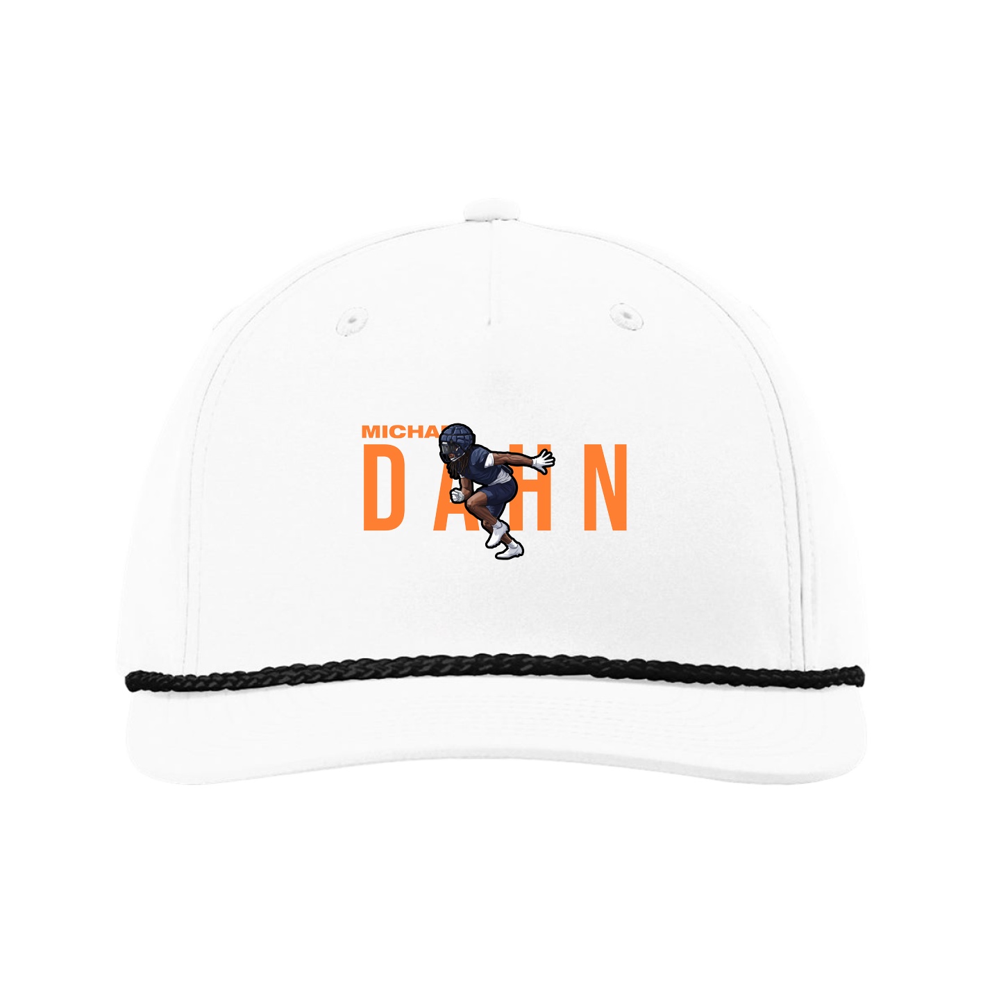 Five-Panel Classic Rope Cap — Player Name in White