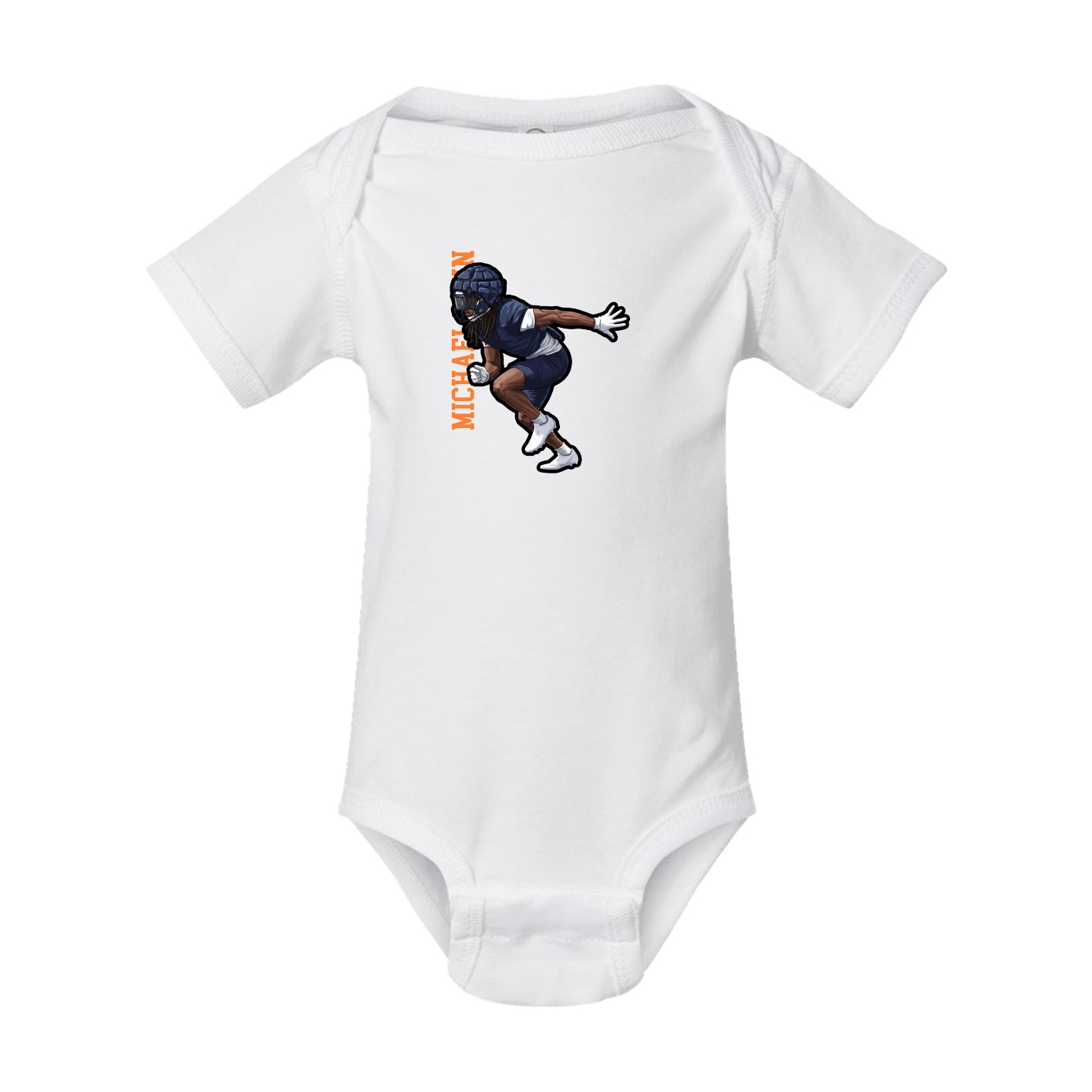 Baby Onesie — Name Vertical in White