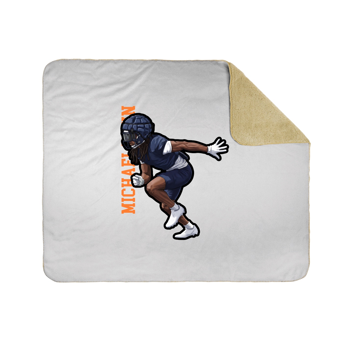 Throw Blanket — Name Vertical in White