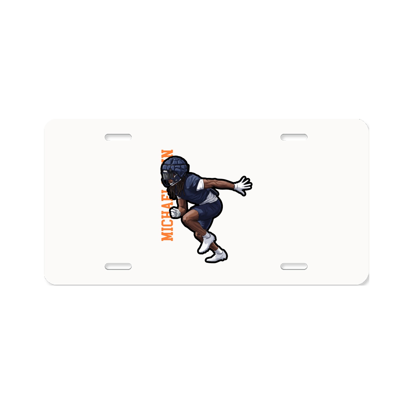 License Plate — Name Vertical in Classic