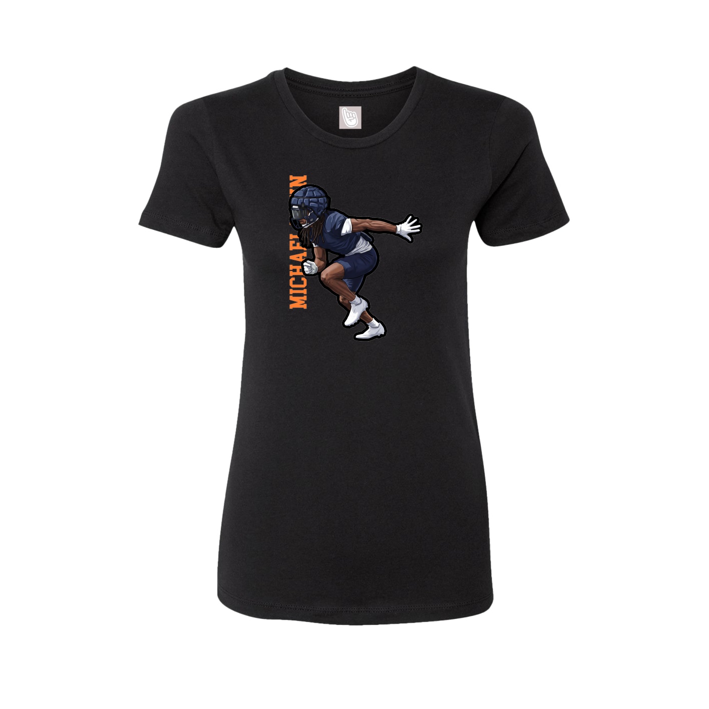 Fitted Women's Tee — Name Vertical in Black