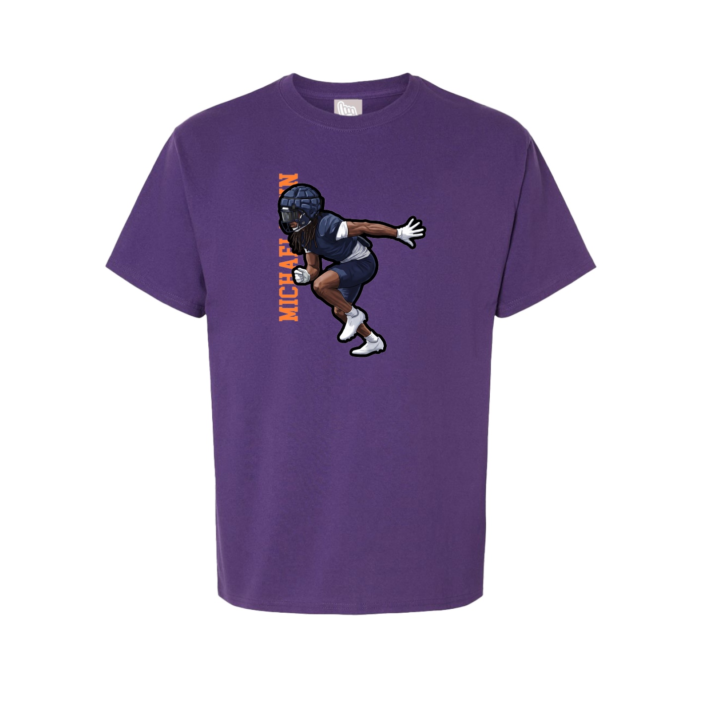 Youth Tee — Name Vertical in Purple