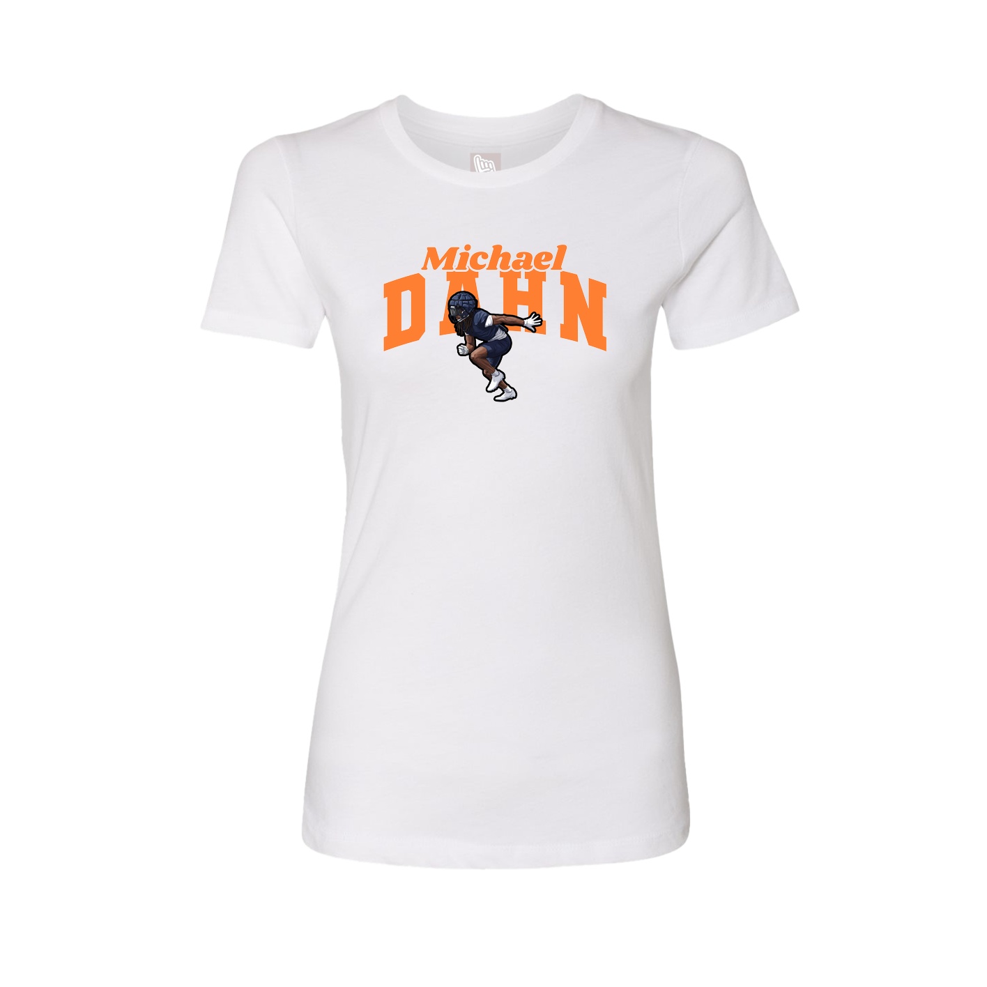 Fitted Women's Tee — Signature Arch in White