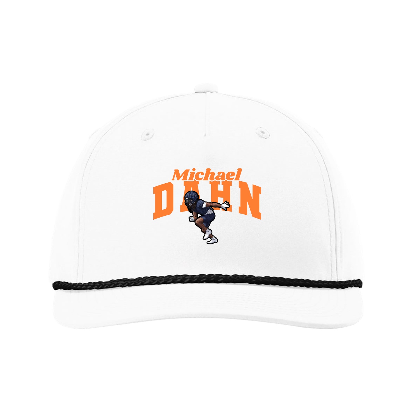Five-Panel Classic Rope Cap — Signature Arch in White