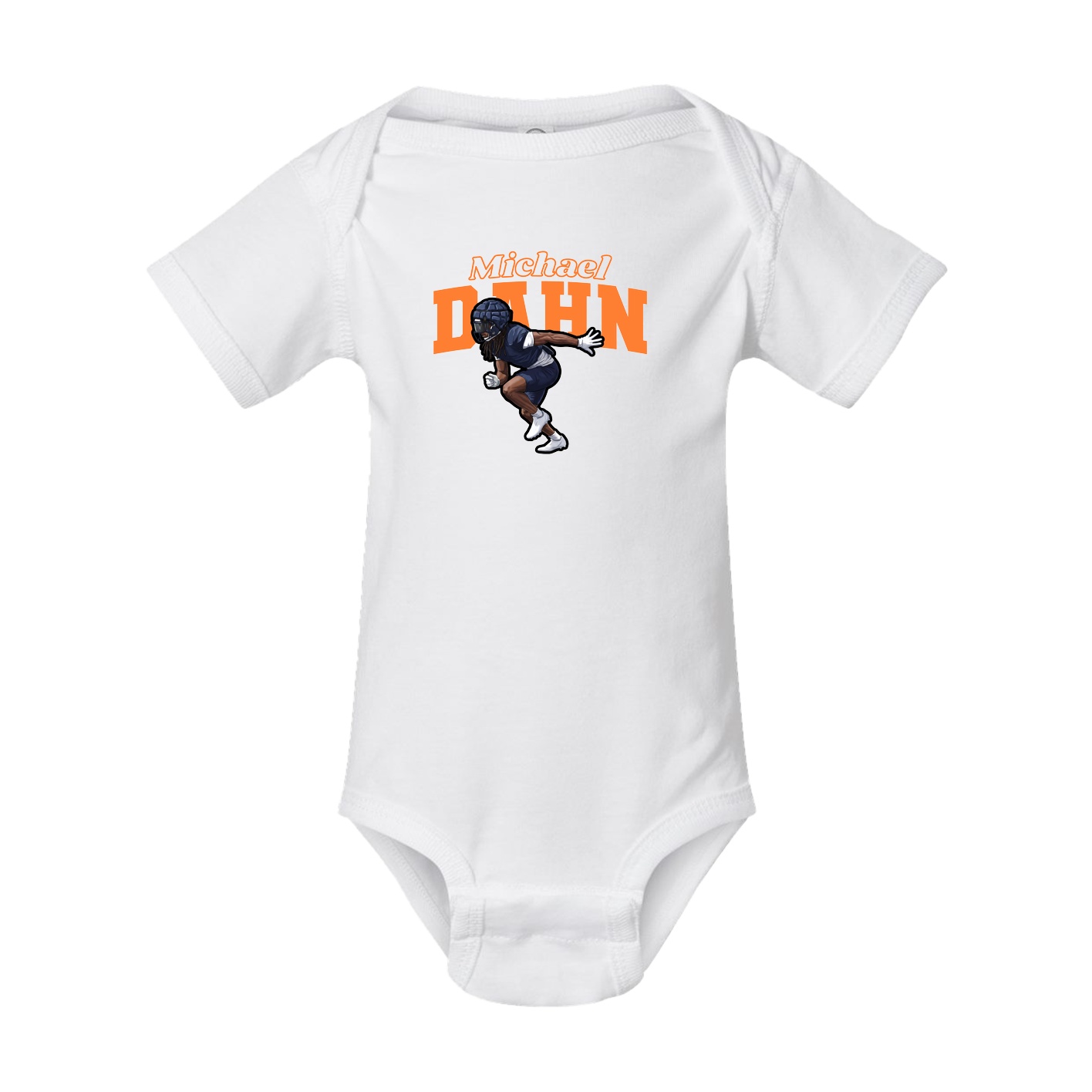 Baby Onesie — Name Arch in White
