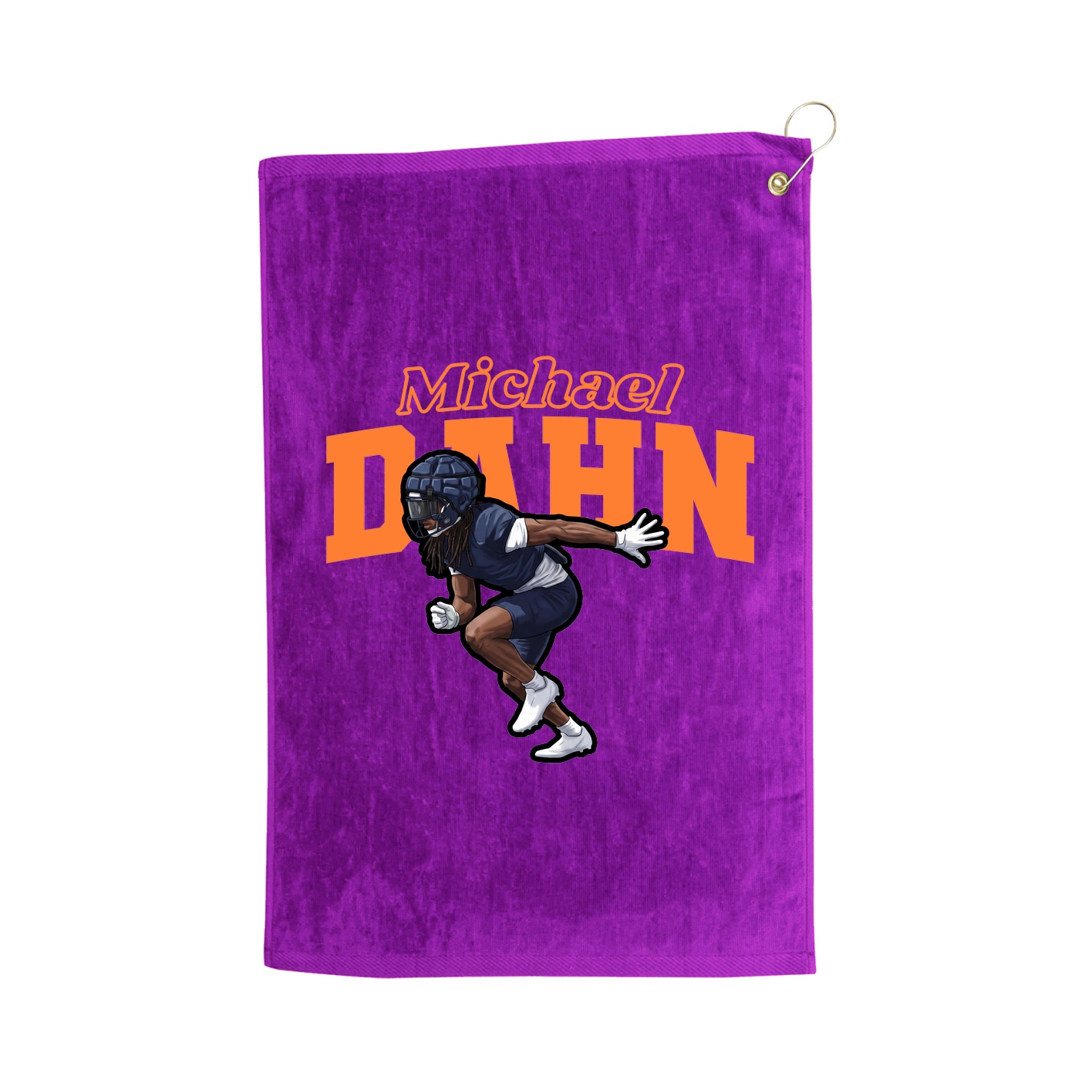Golf Towel — Name Arch in Purple