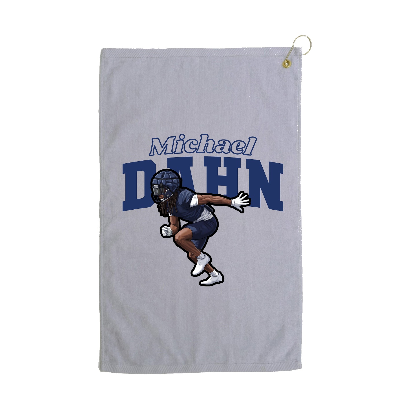 Golf Towel — Name Arch in Grey