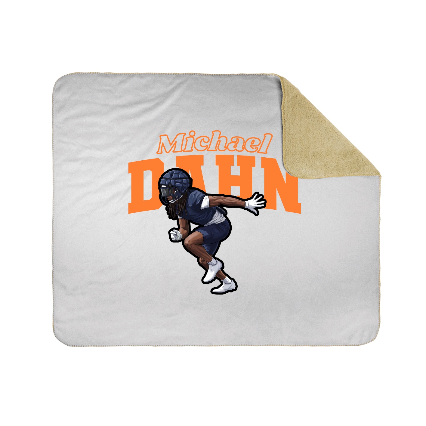 Throw Blanket — Name Arch in White