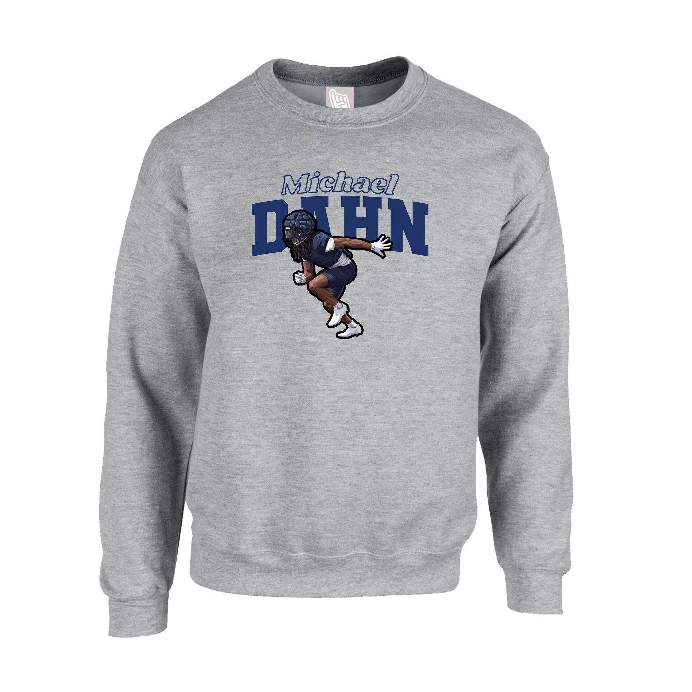 Fleece Crew — Name Arch in Grey