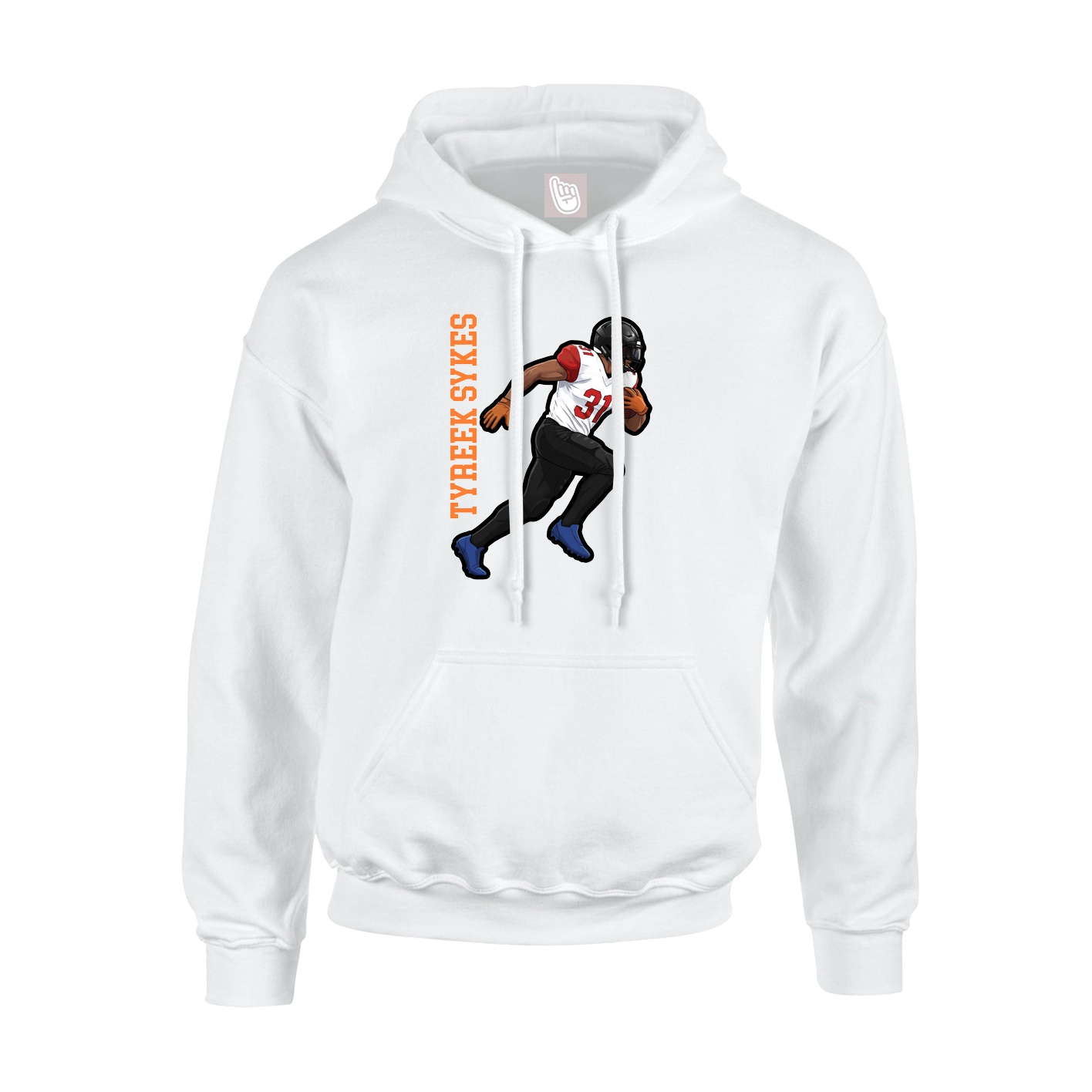 Youth Hoodie — Name Vertical in White