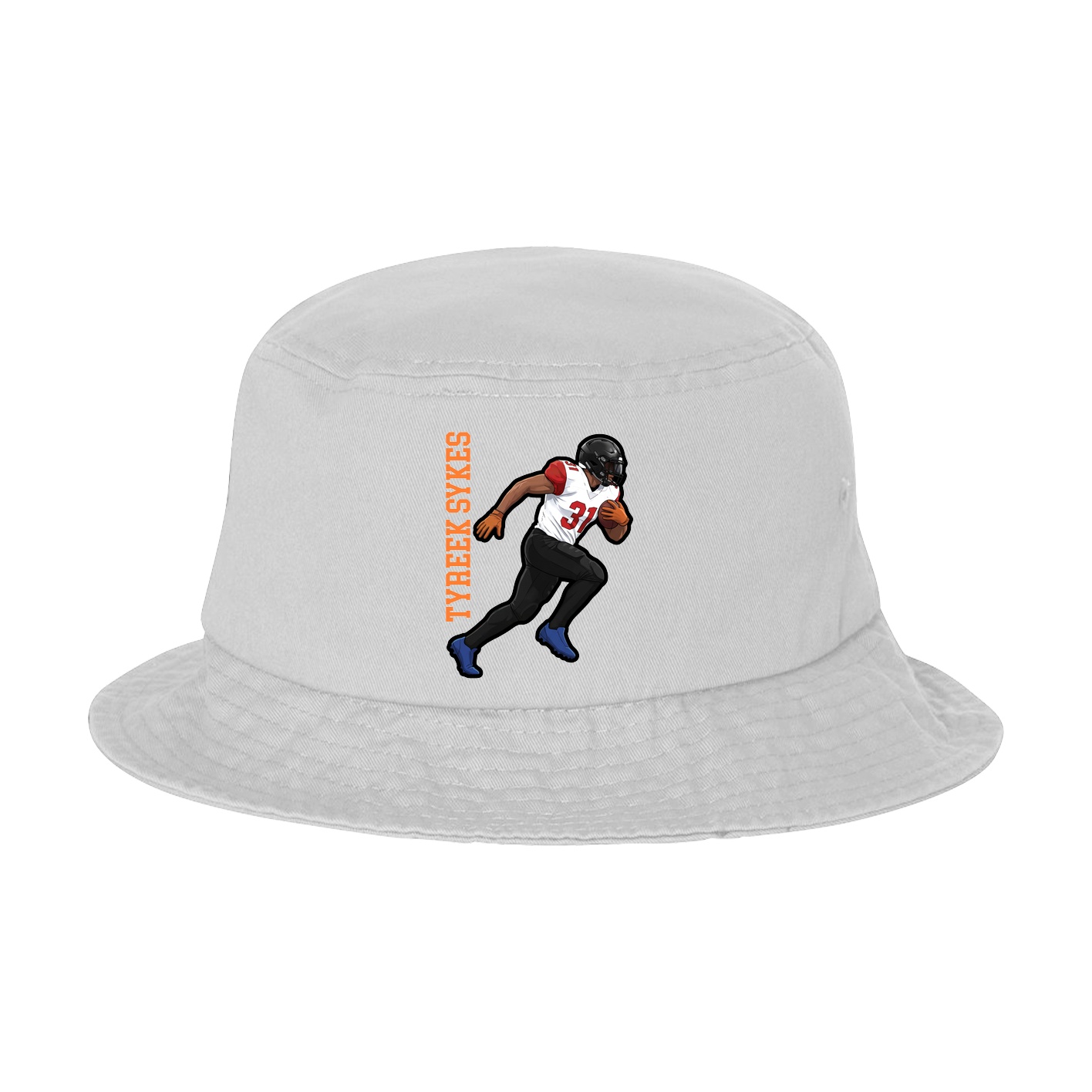 Bucket Cap — Name Vertical in White