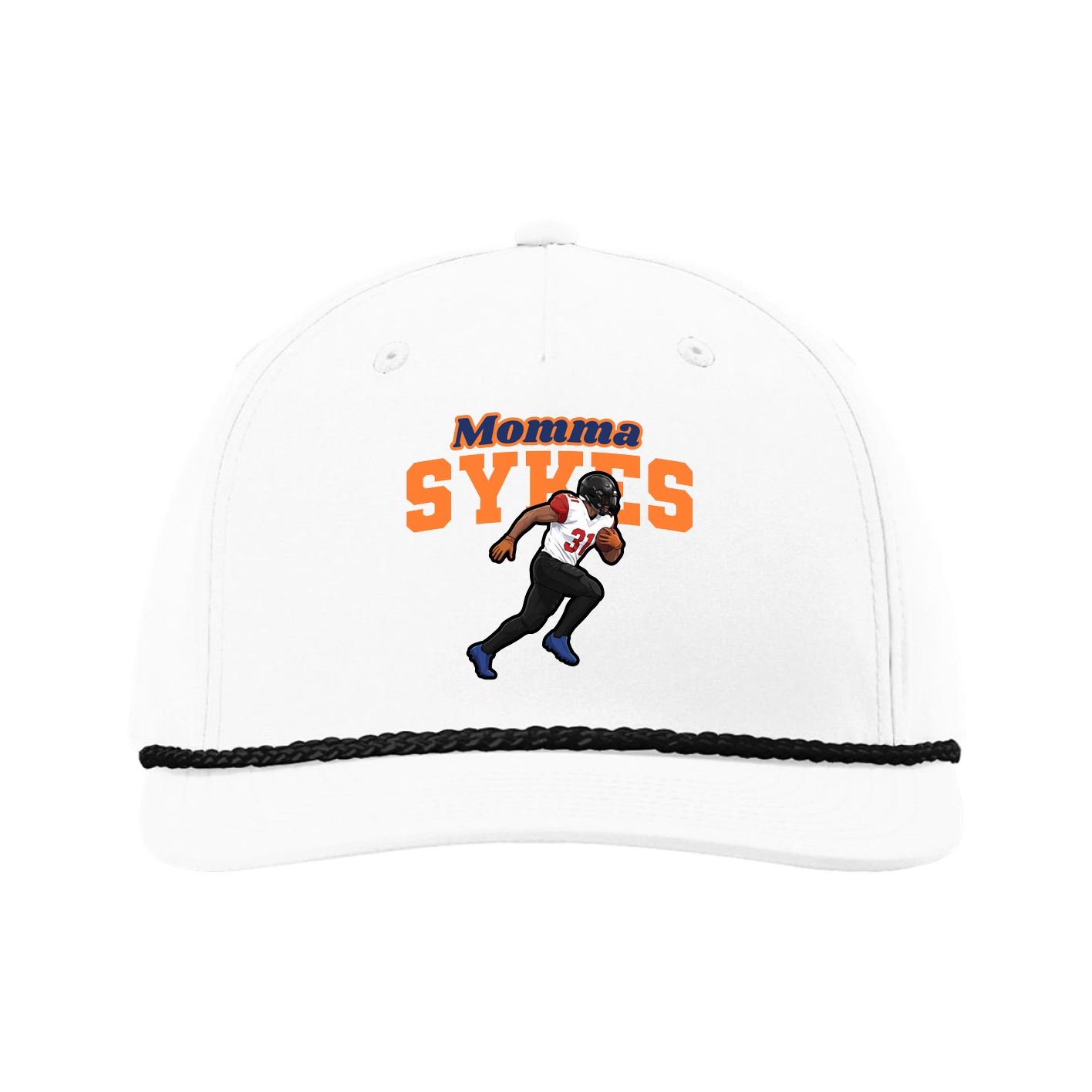 Five-Panel Classic Rope Cap — Mothers Day Block in White