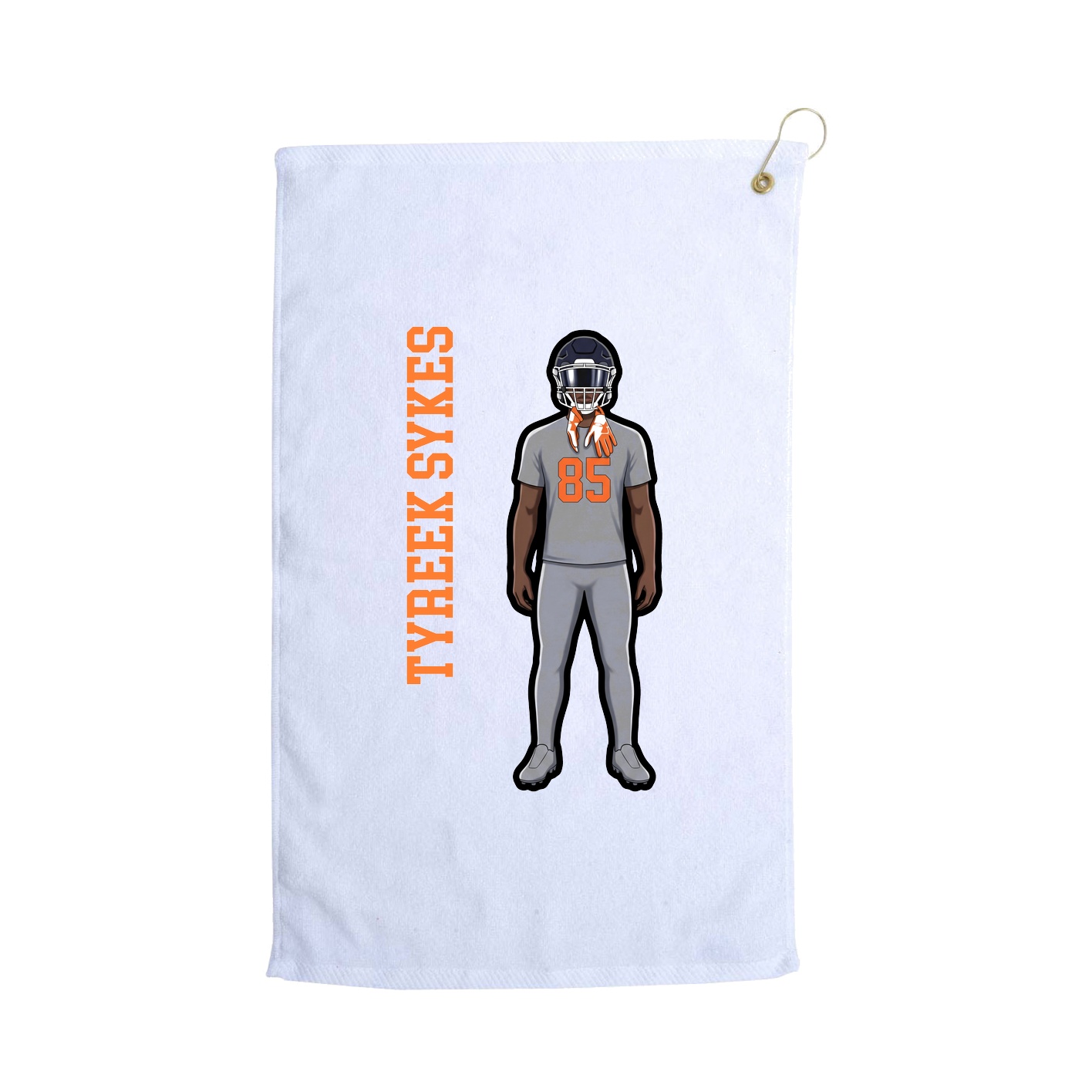 Golf Towel — Name Vertical in White