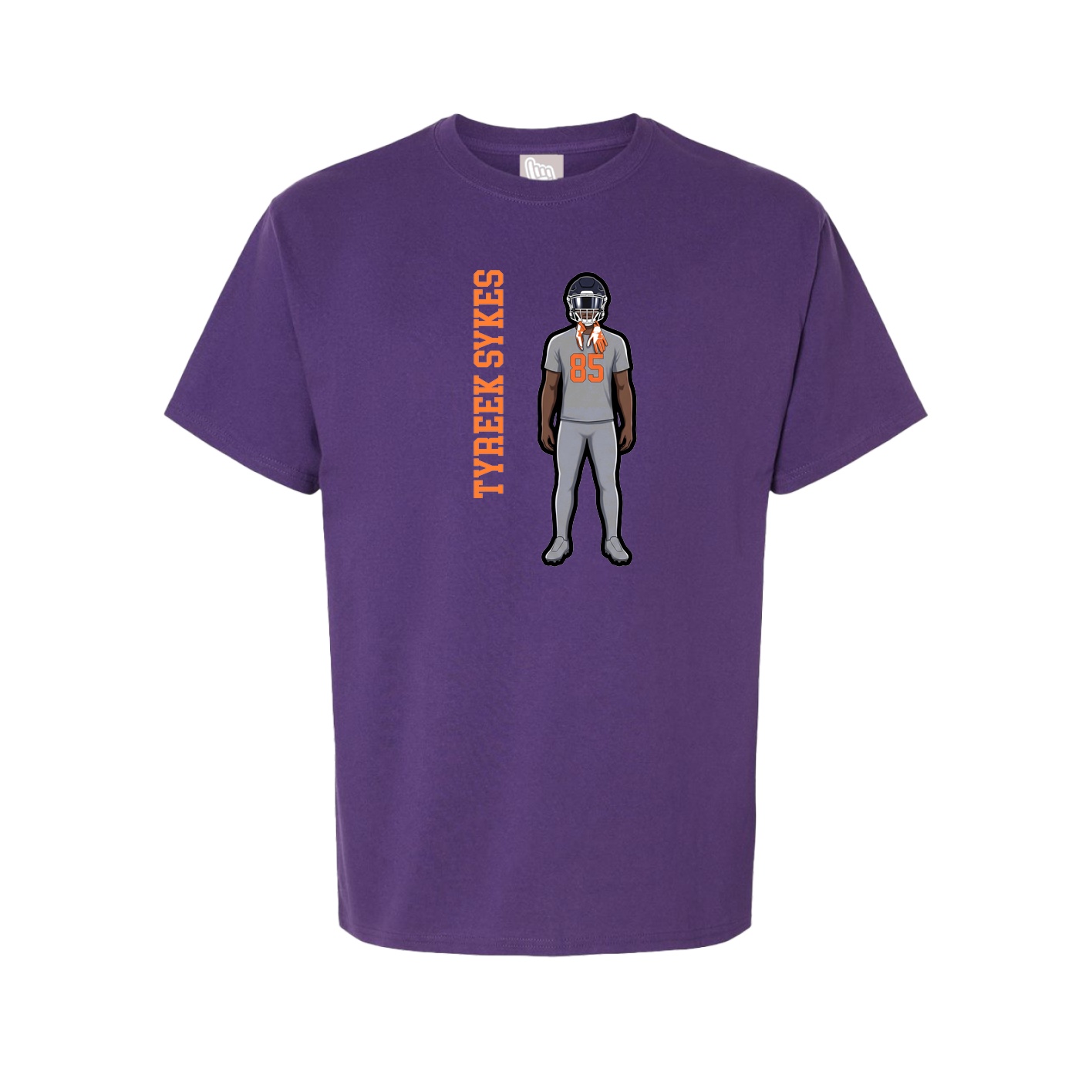 Youth Tee — Name Vertical in Purple