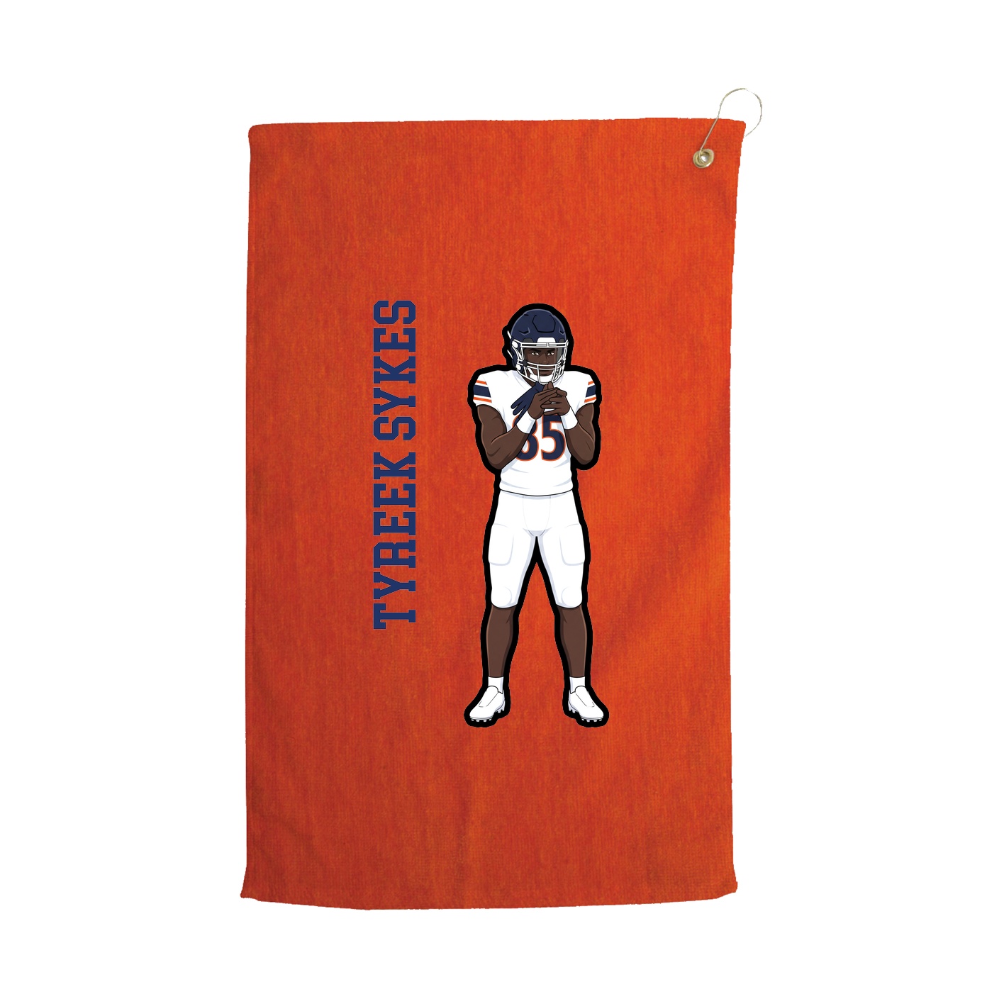 Golf Towel — Name Vertical in Orange