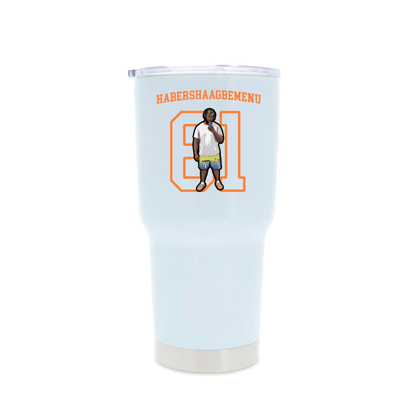 30oz Stainless Steel Tumbler — Shirsey in White