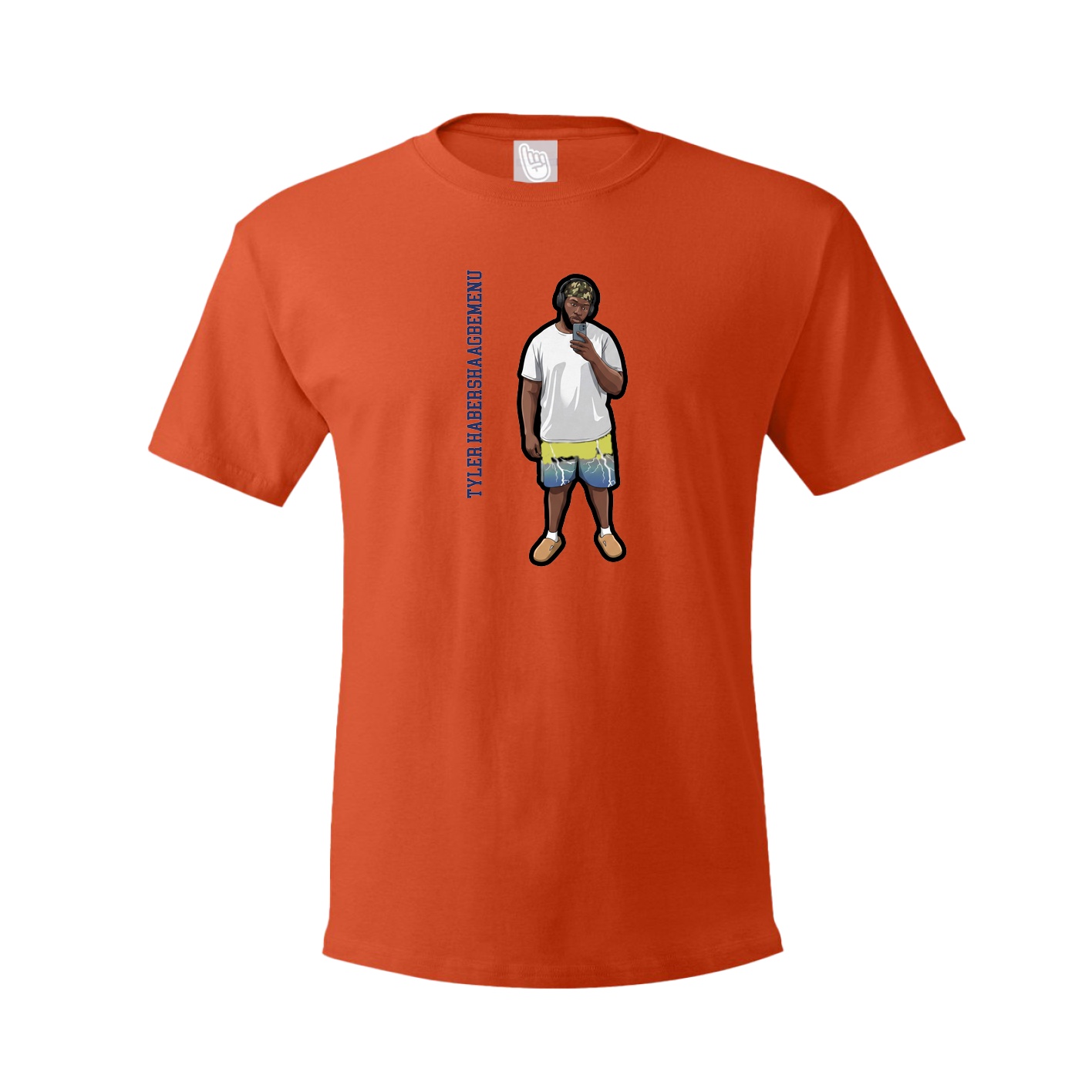 Youth Tee — Name Vertical in Orange