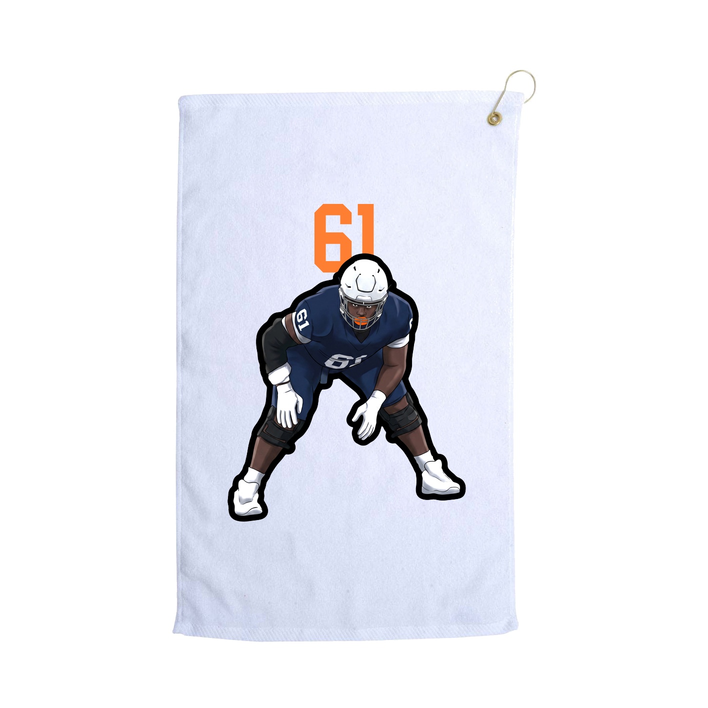 Golf Towel — Number Top in White