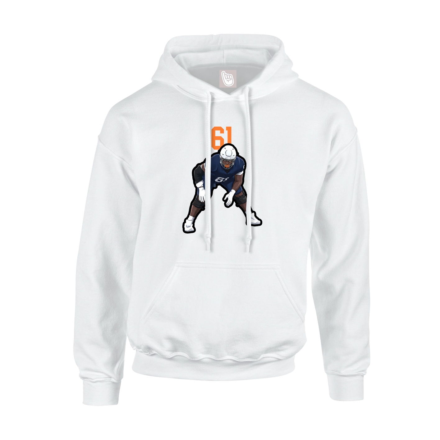 Hoodie — Number Top in White