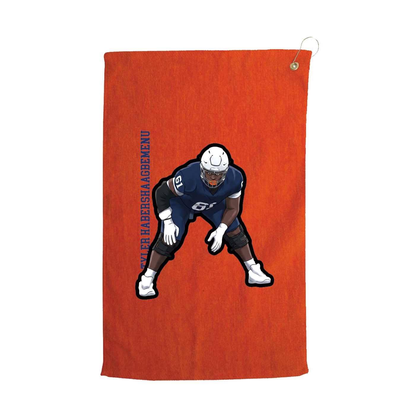 Golf Towel — Name Vertical in Orange