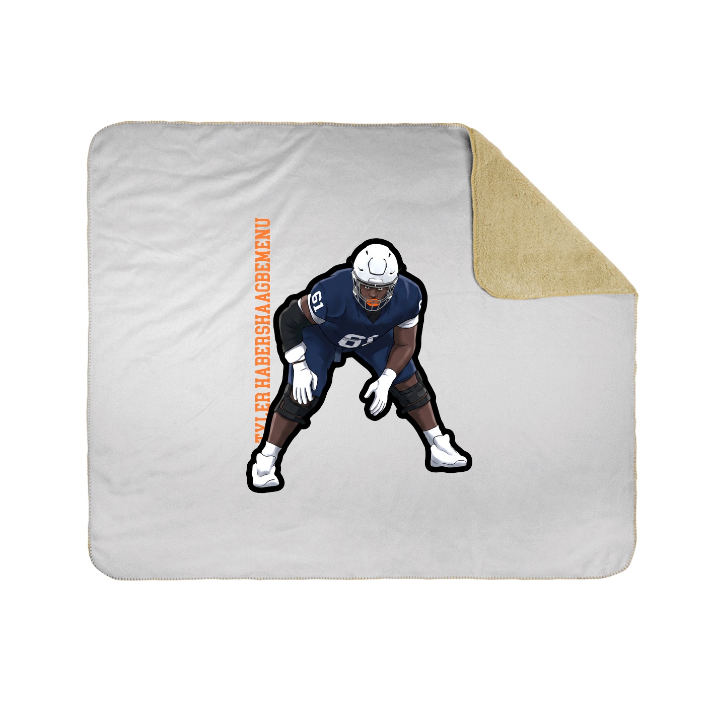Throw Blanket — Name Vertical in White