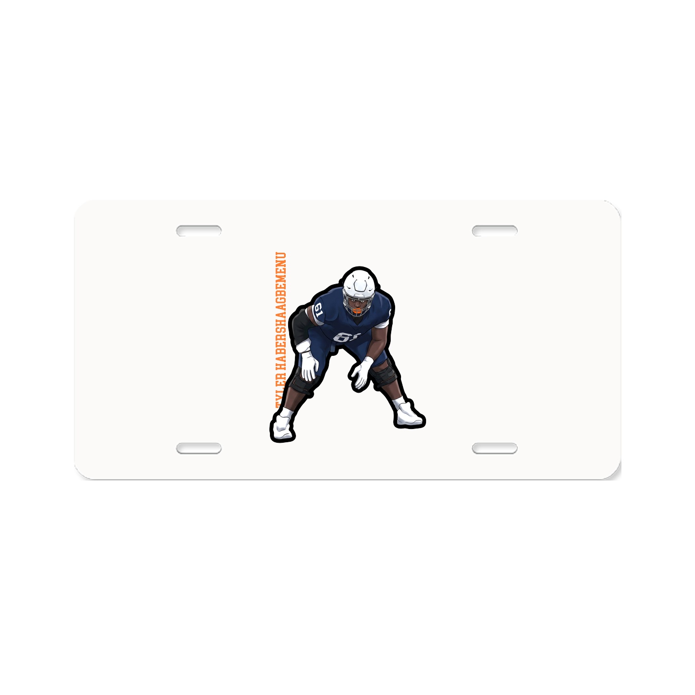 License Plate — Name Vertical in Classic