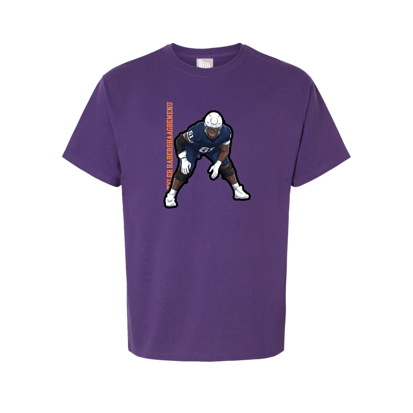 Tee — Name Vertical in Purple