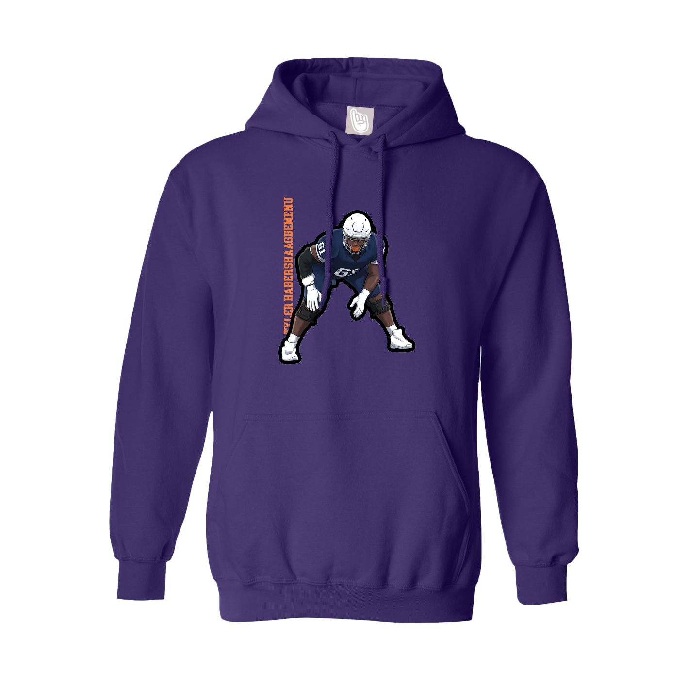 Youth Hoodie — Name Vertical in Purple