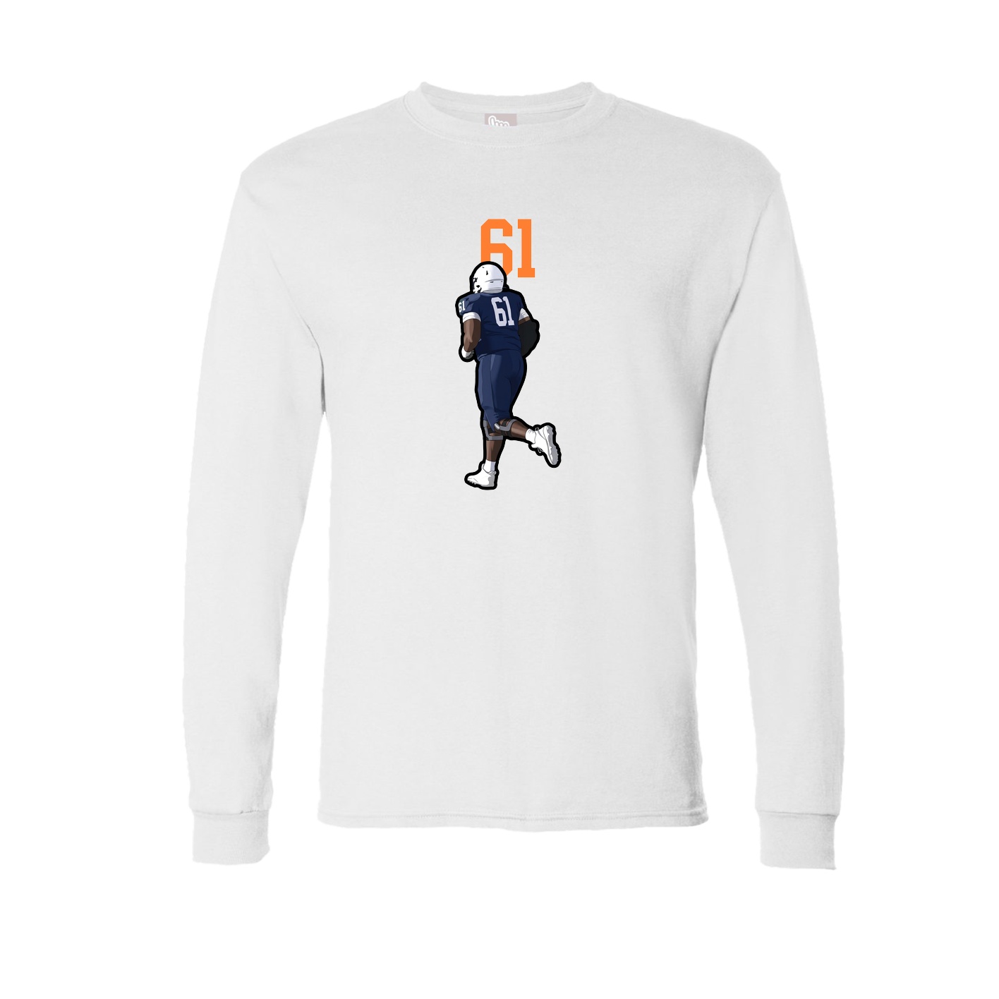 Long Sleeve Tee — Number Top in White