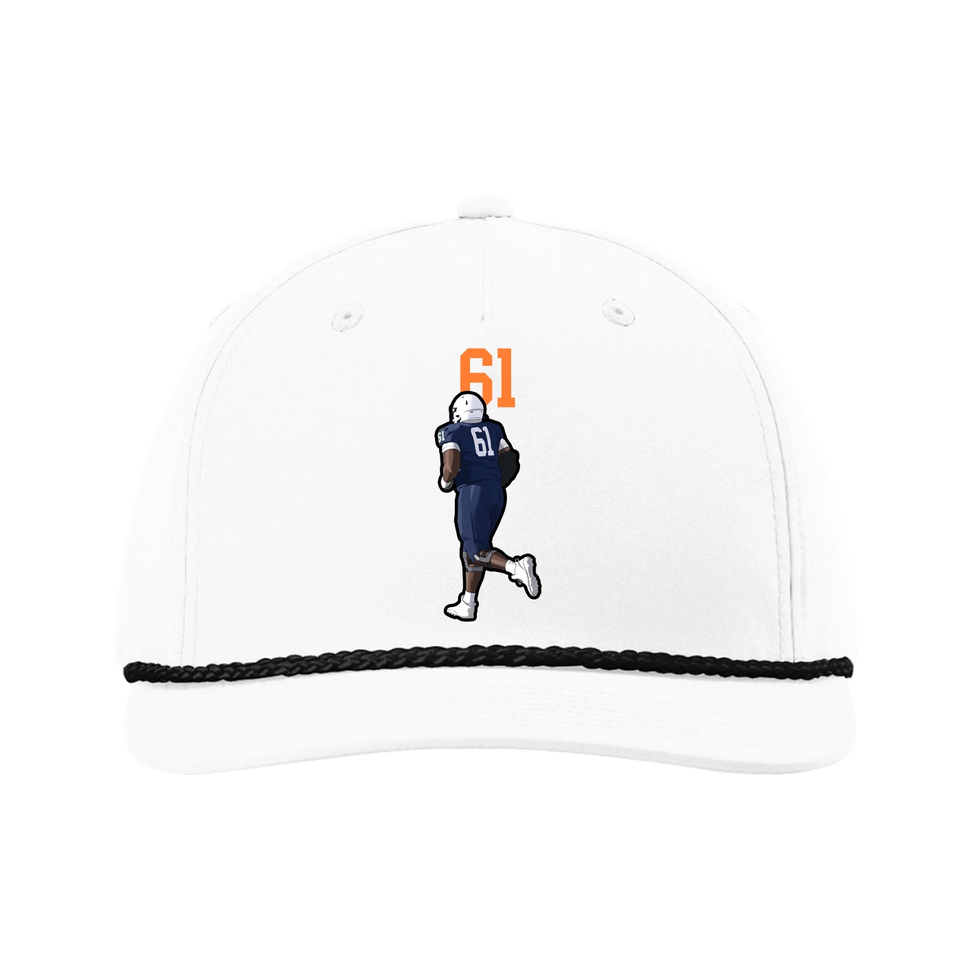 Five-Panel Classic Rope Cap — Number Top in White