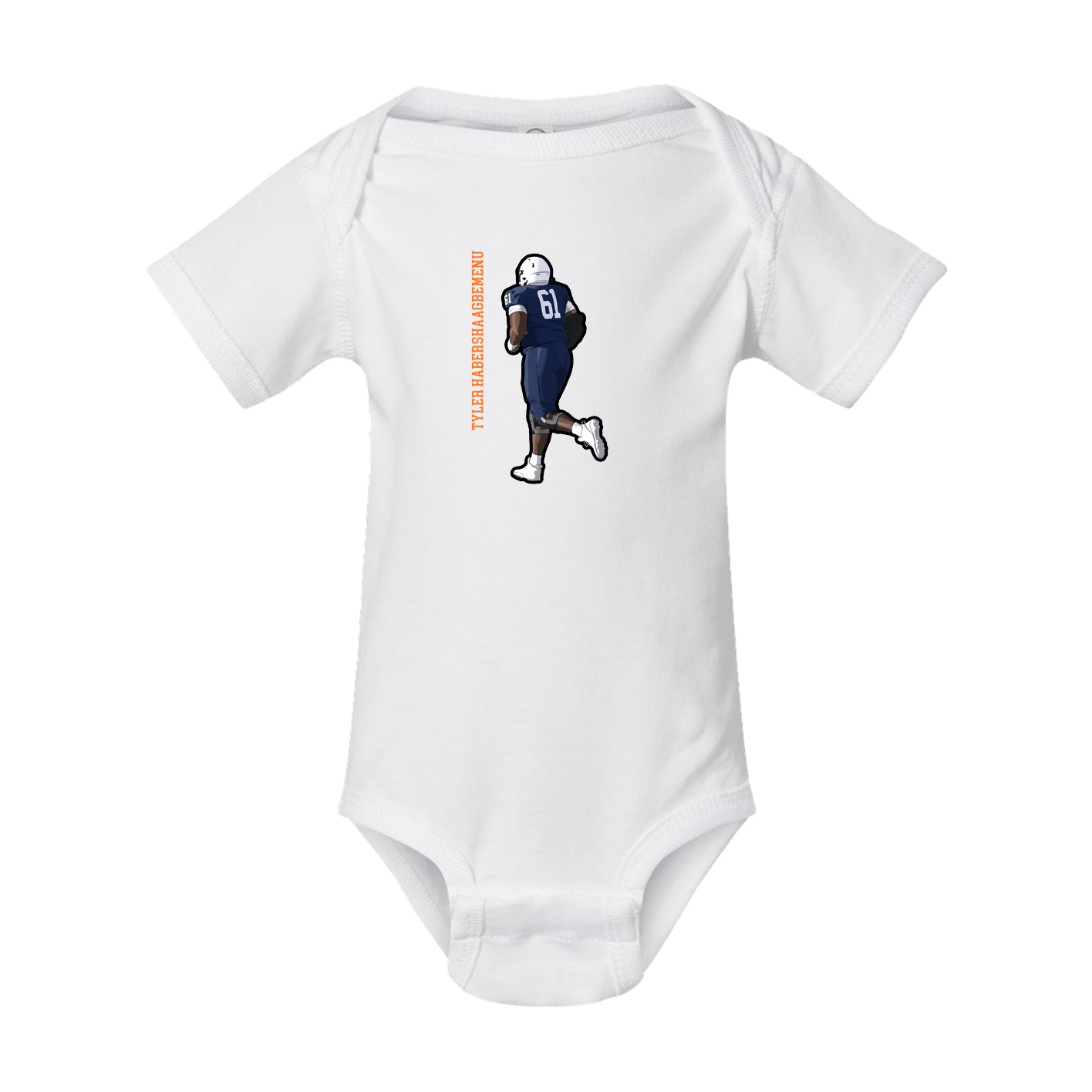 Baby Onesie — Name Vertical in White