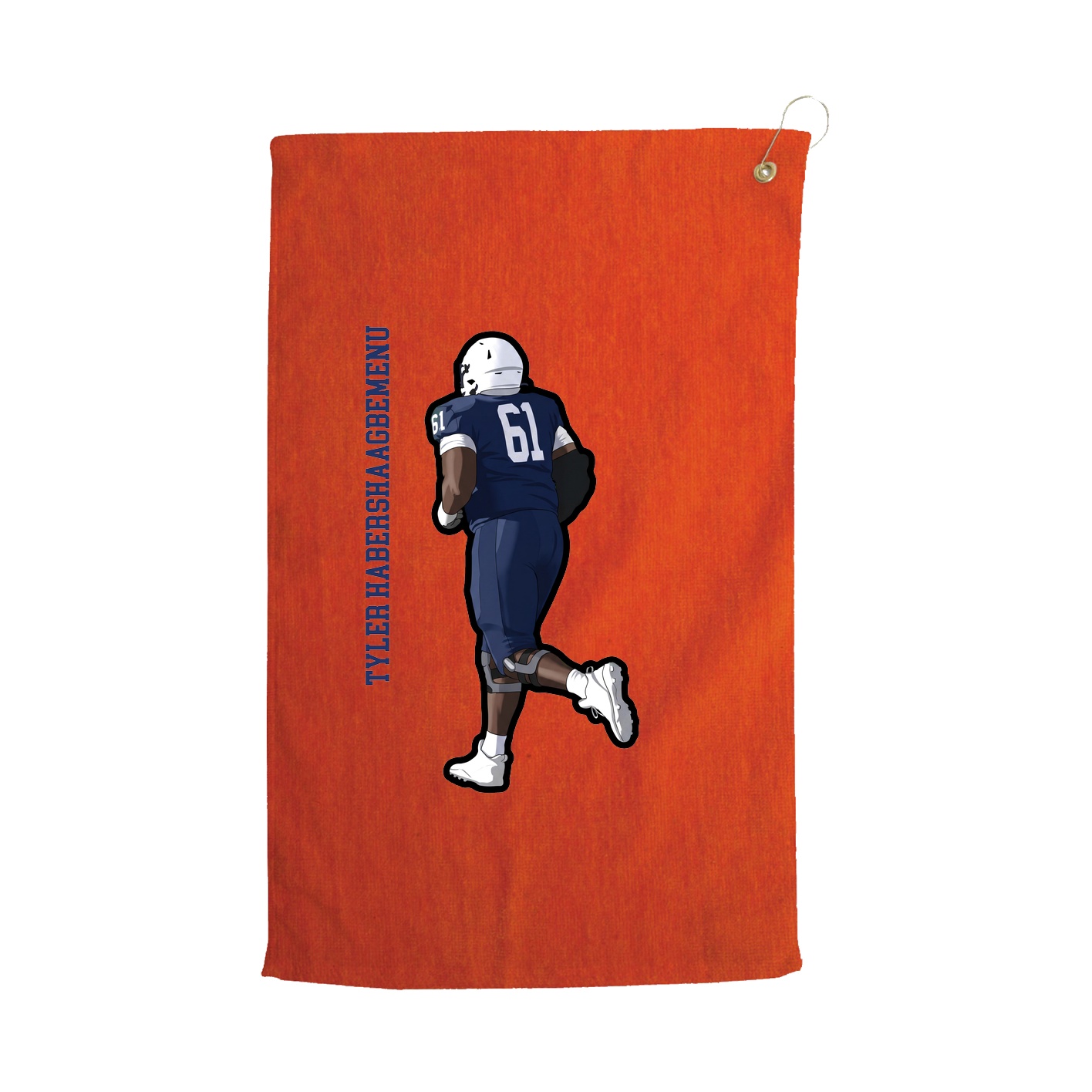 Golf Towel — Name Vertical in Orange