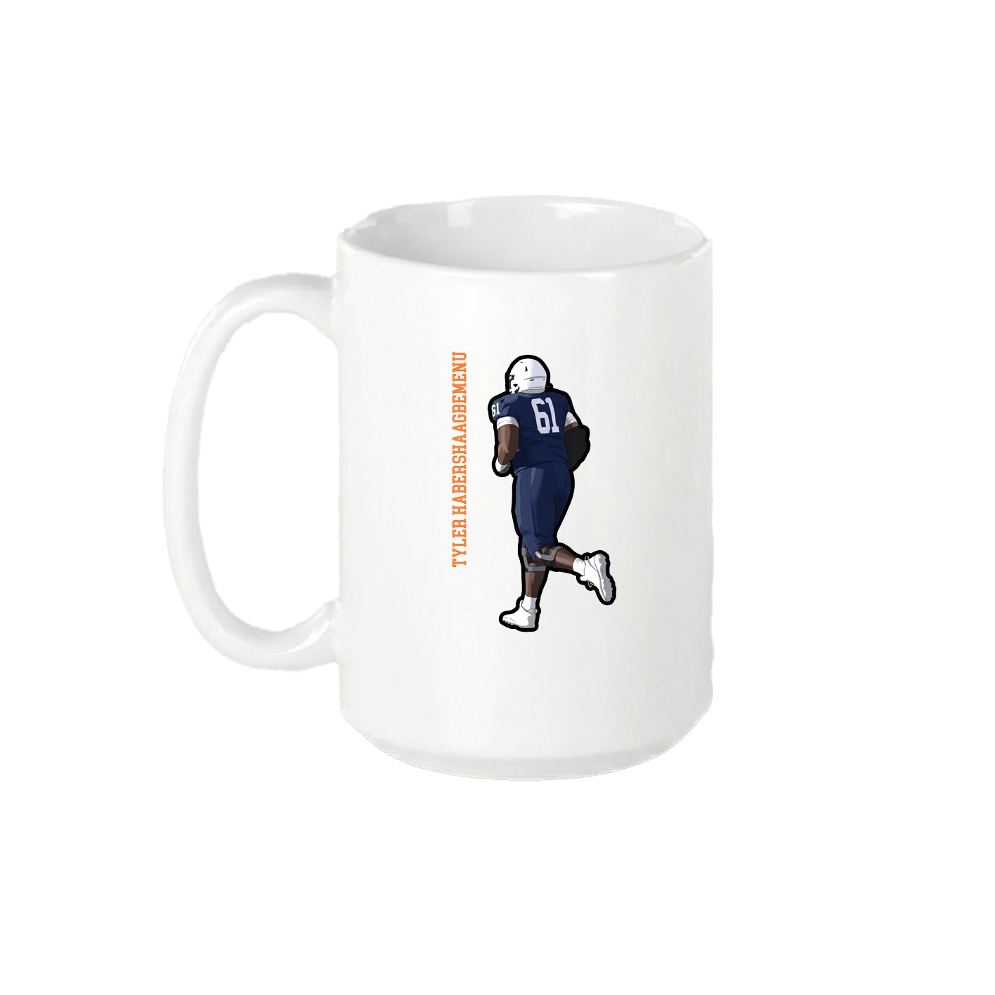 15oz Coffee Mug — Name Vertical in White