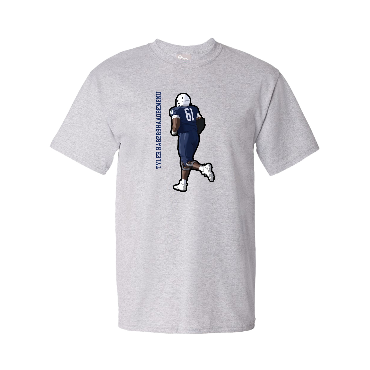 Tee — Name Vertical in Grey