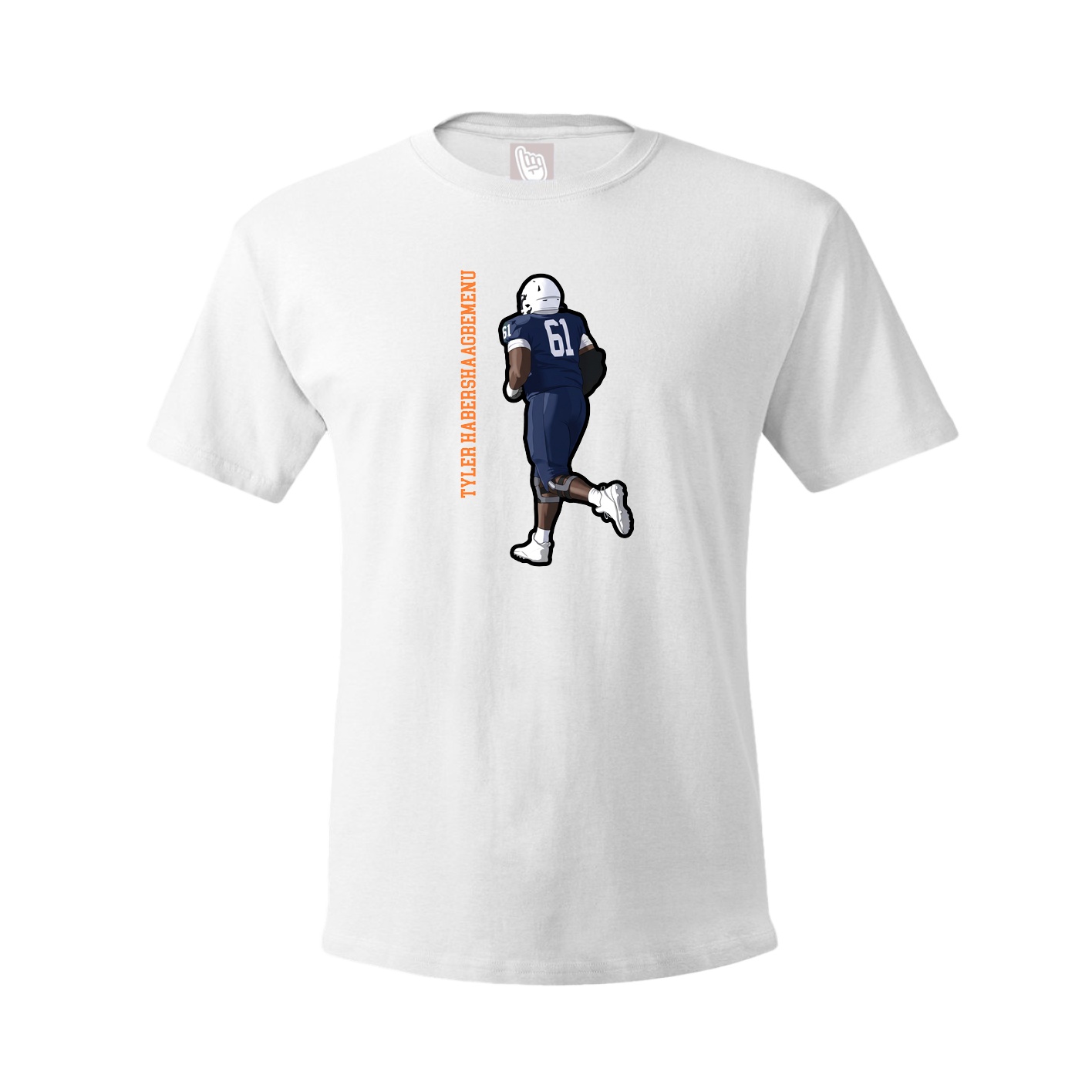 Tee — Name Vertical in White