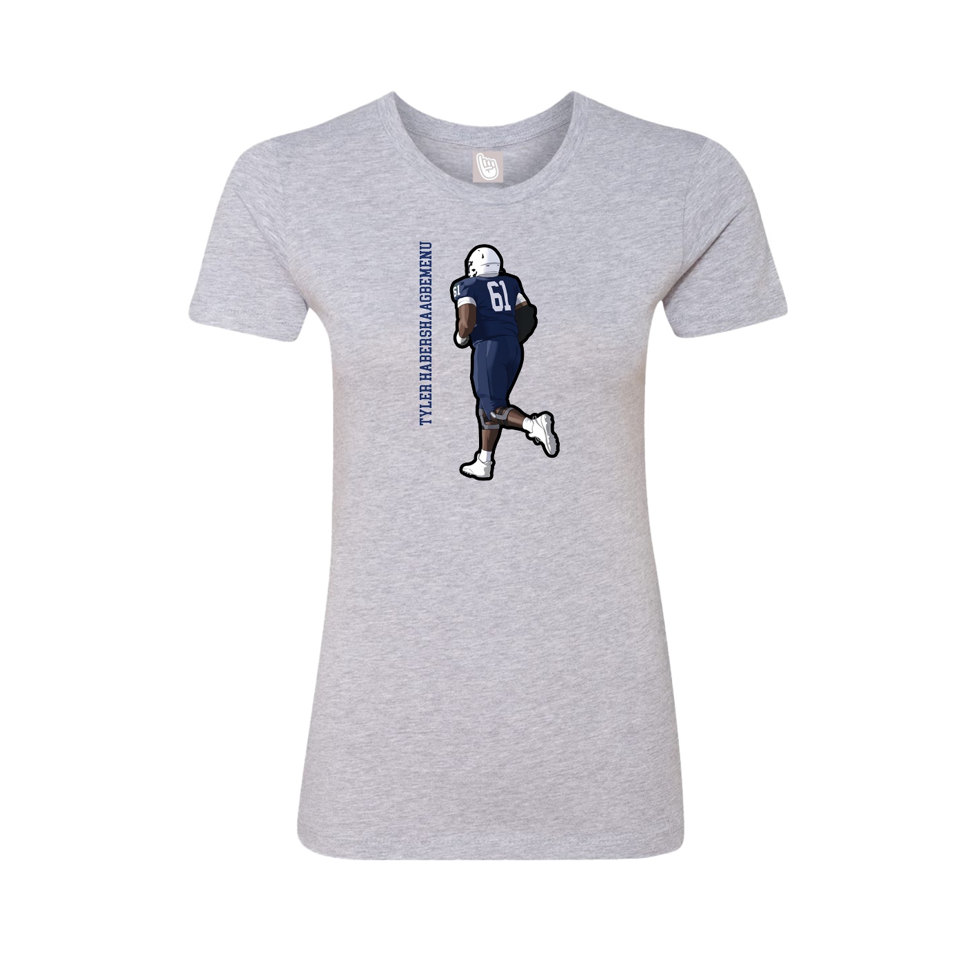Womens Tee — Name Vertical in Grey