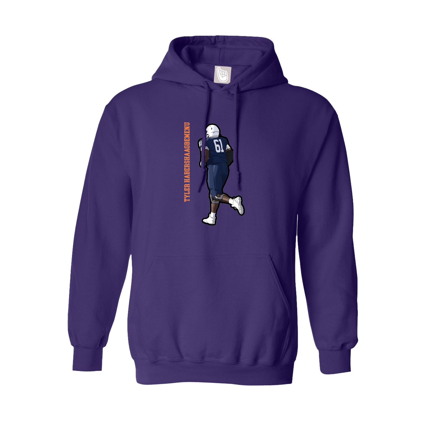 Hoodie — Name Vertical in Purple