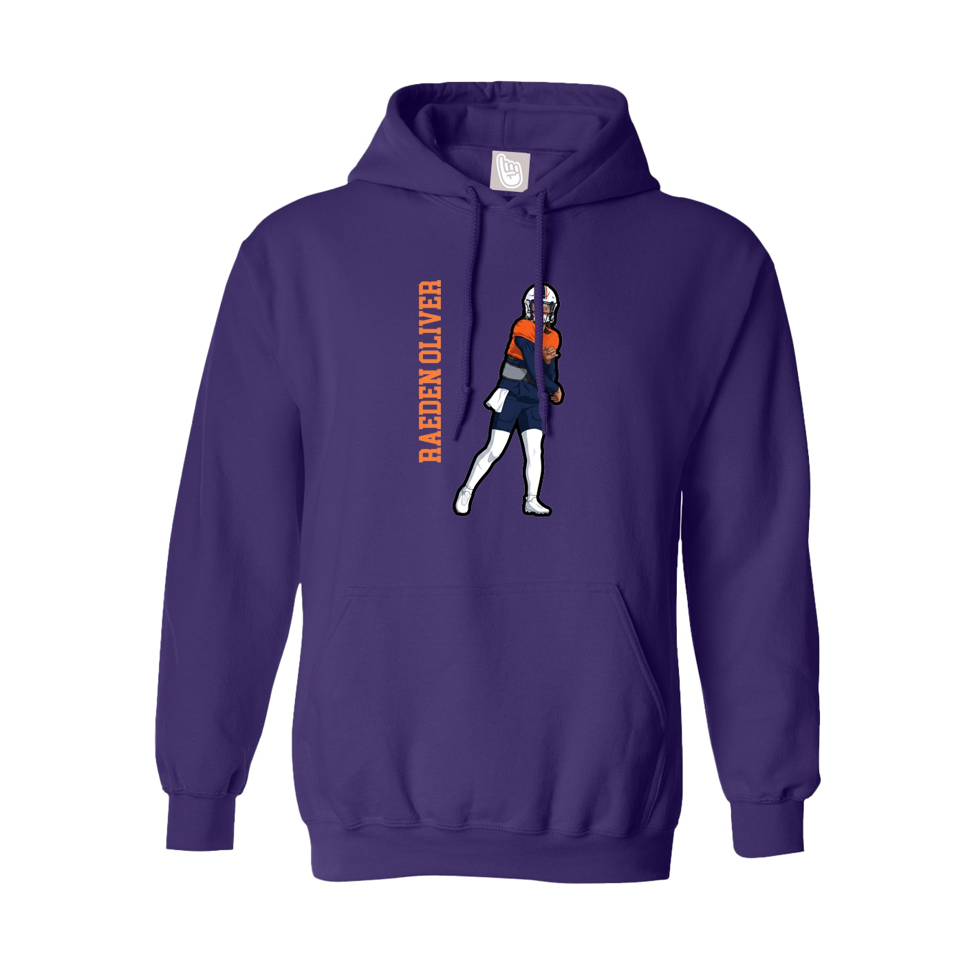 Hoodie — Name Vertical in Purple