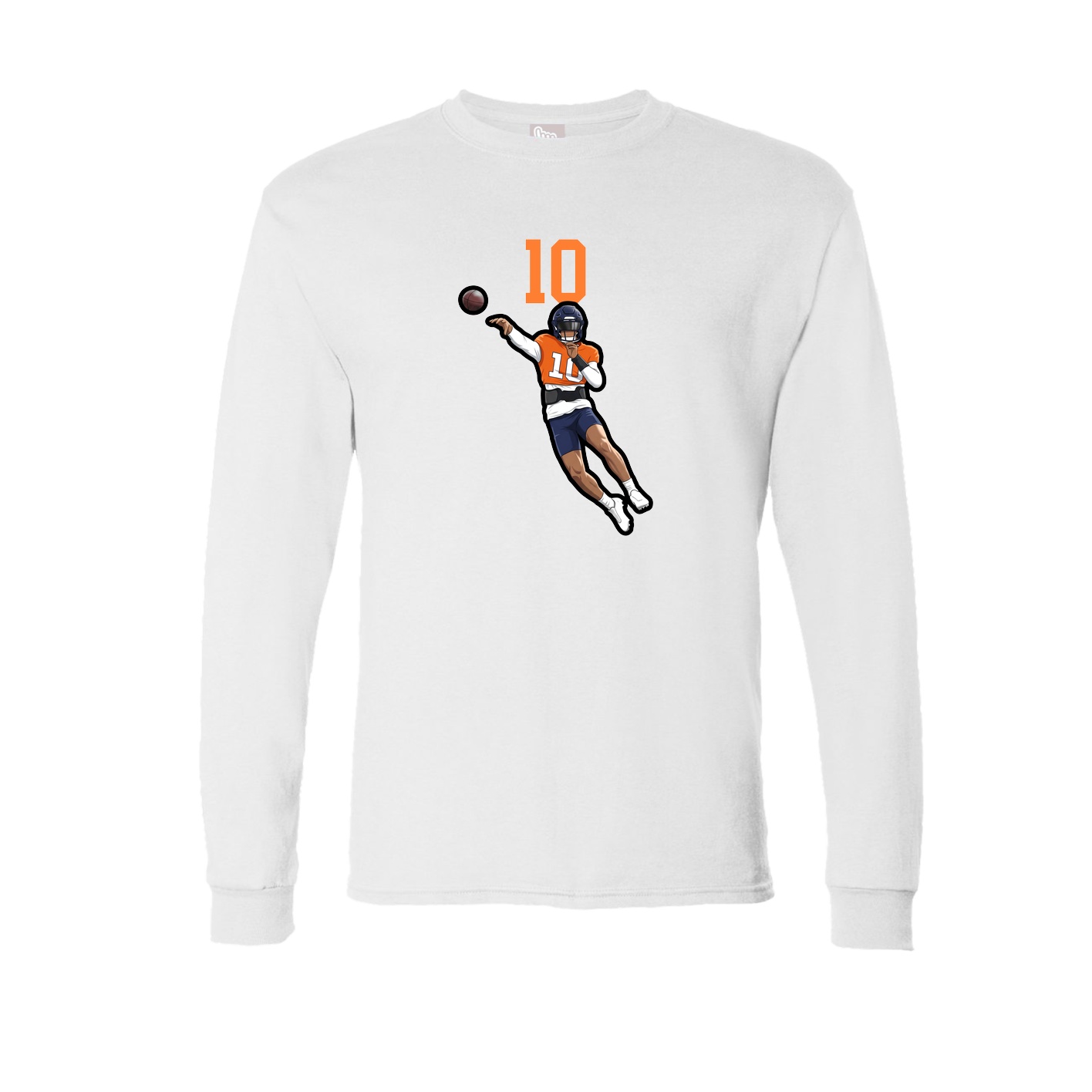 Long Sleeve Tee — Number Top in White